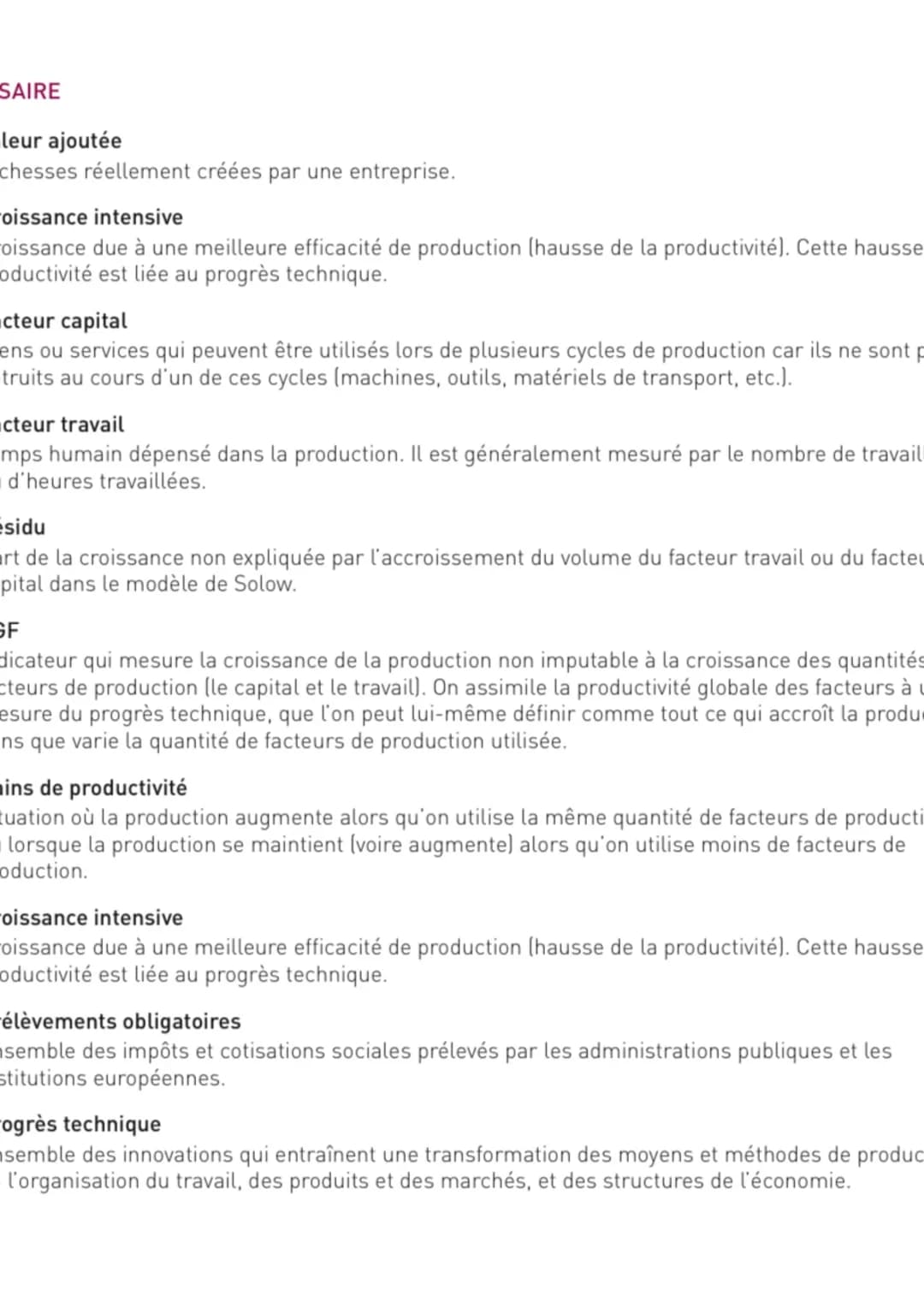 # I - LES SYNTHÈSES
Quels sont les sources et les défis de la croissance économique ?
PARTIE 1
Le processus de croissance économique et l