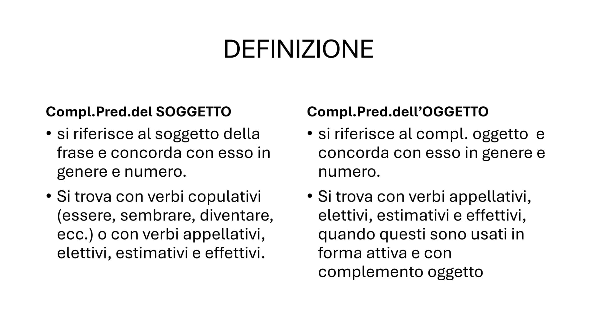 # I COMPLEMENTI
PREDICATIVI
Soggetto
Oggetto # RIPARTIAMO DAL PREDICATO NOMINALE
È formato dal verbo essere (o altri verbi copulativi) + u