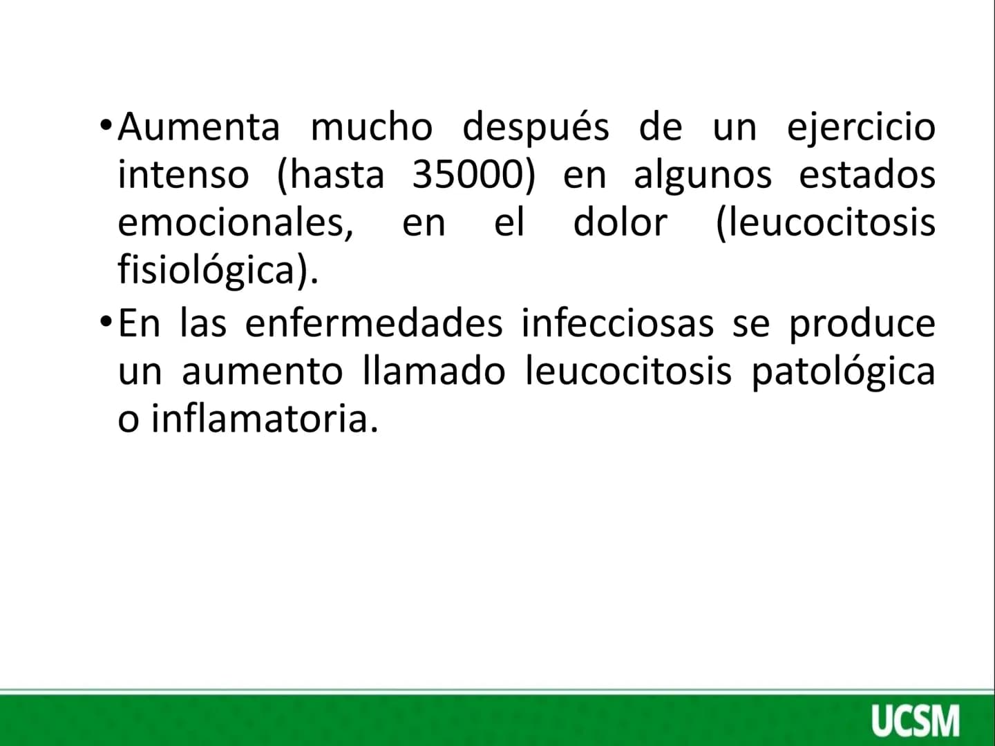 Universidad Católica
de Santa María
FISIOLOGIA DE LA SANGRE 2
Mtro: FERNANDO TORRES VELA LEUCOCITOS
• Son células de color blanco (glóbul