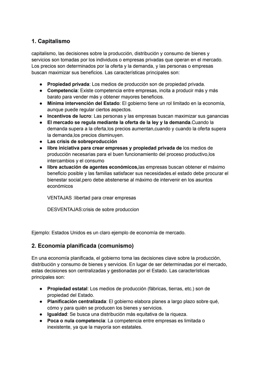 # 1. Capitalismo
capitalismo, las decisiones sobre la producción, distribución y consumo de bienes y
servicios son tomadas por los individu