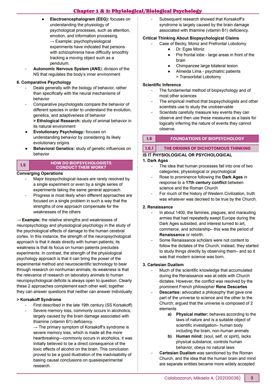 BPSY105 Physiological/Biological Psychology
CHAPTER 1&2: PHYSIOLOGICAL/BIOLOGICAL PSYCHOLOGY
BSP 3-3 | Ma'am Bennet | February 18, 2025
1.