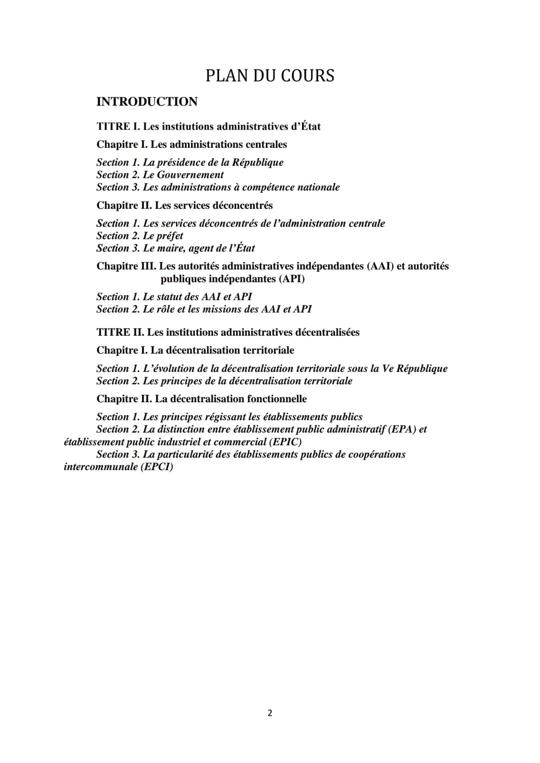 INSTITUTIONS ADMINISTRATIVES
Xiaowei SUN
Maître de conférences en droit public
Université de Franche-Comté, UFR SJEPG,
AES, 1ère année, seme