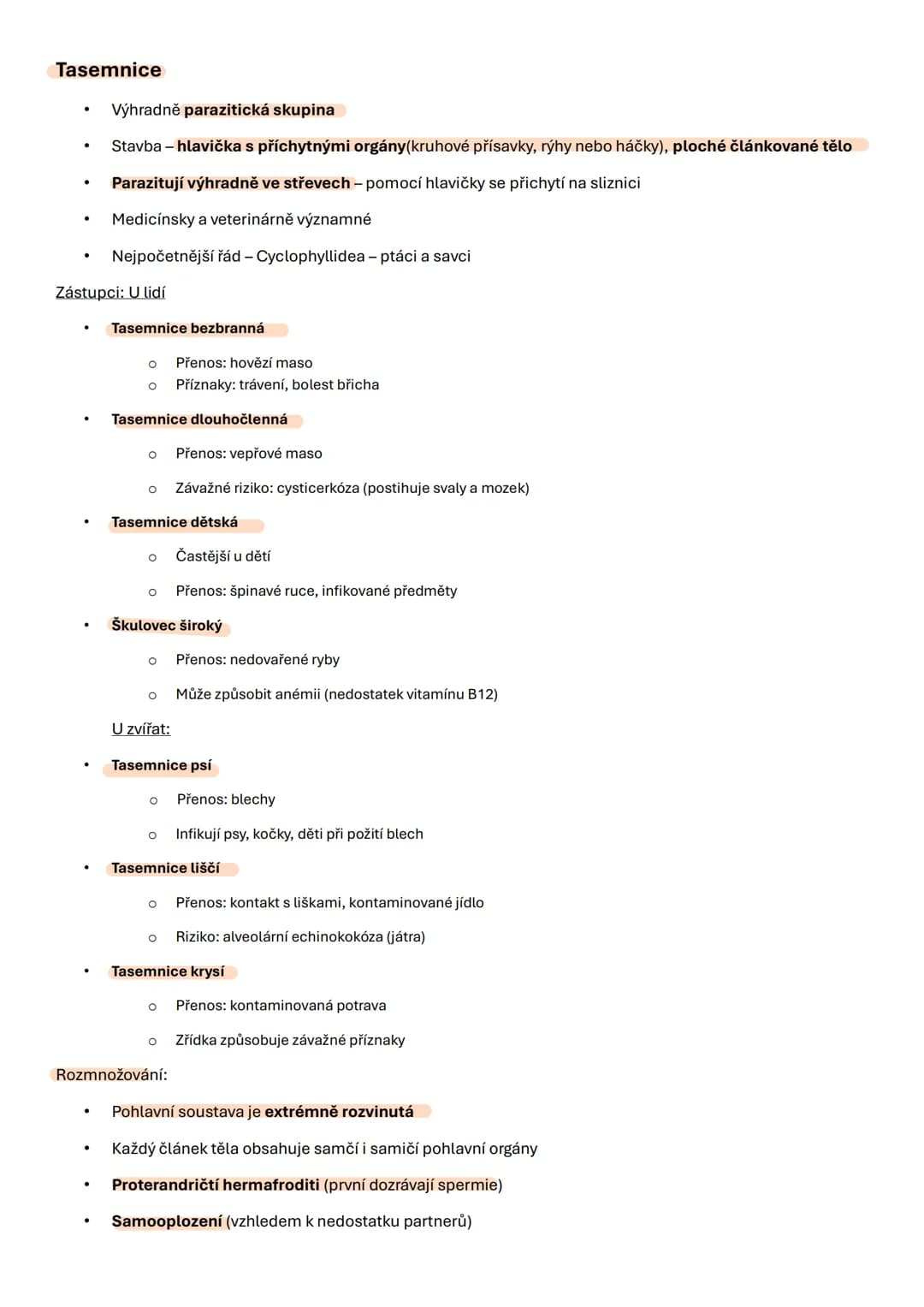 # Biologie 9
1. Cefalizace - proces, při kterém se během evoluce soustřeďují nervová centra v přední části těla, což
vede k vytvoření hlav