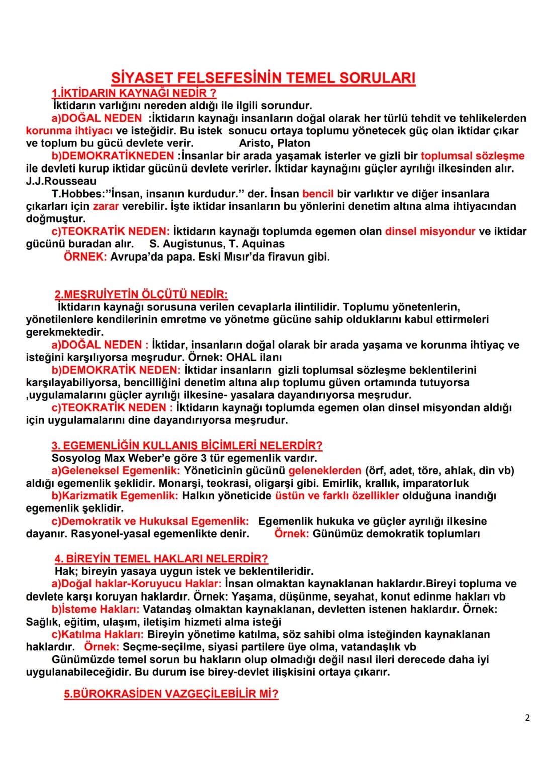 3. ÜNİTE
FELSEFENİN TEMEL KONULARI VE PROBLEMLERİ
6. SİYASET FELSEFESİNİN KONUSU VE PROBLEMLERİ
Siyaset(politika) : Bir toplumda çatışma