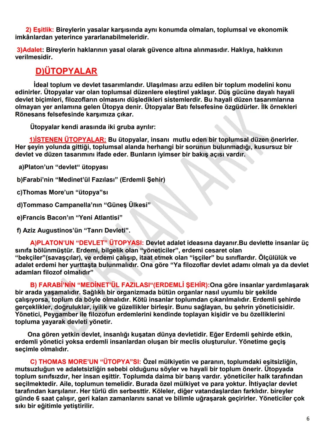 3. ÜNİTE
FELSEFENİN TEMEL KONULARI VE PROBLEMLERİ
6. SİYASET FELSEFESİNİN KONUSU VE PROBLEMLERİ
Siyaset(politika) : Bir toplumda çatışma