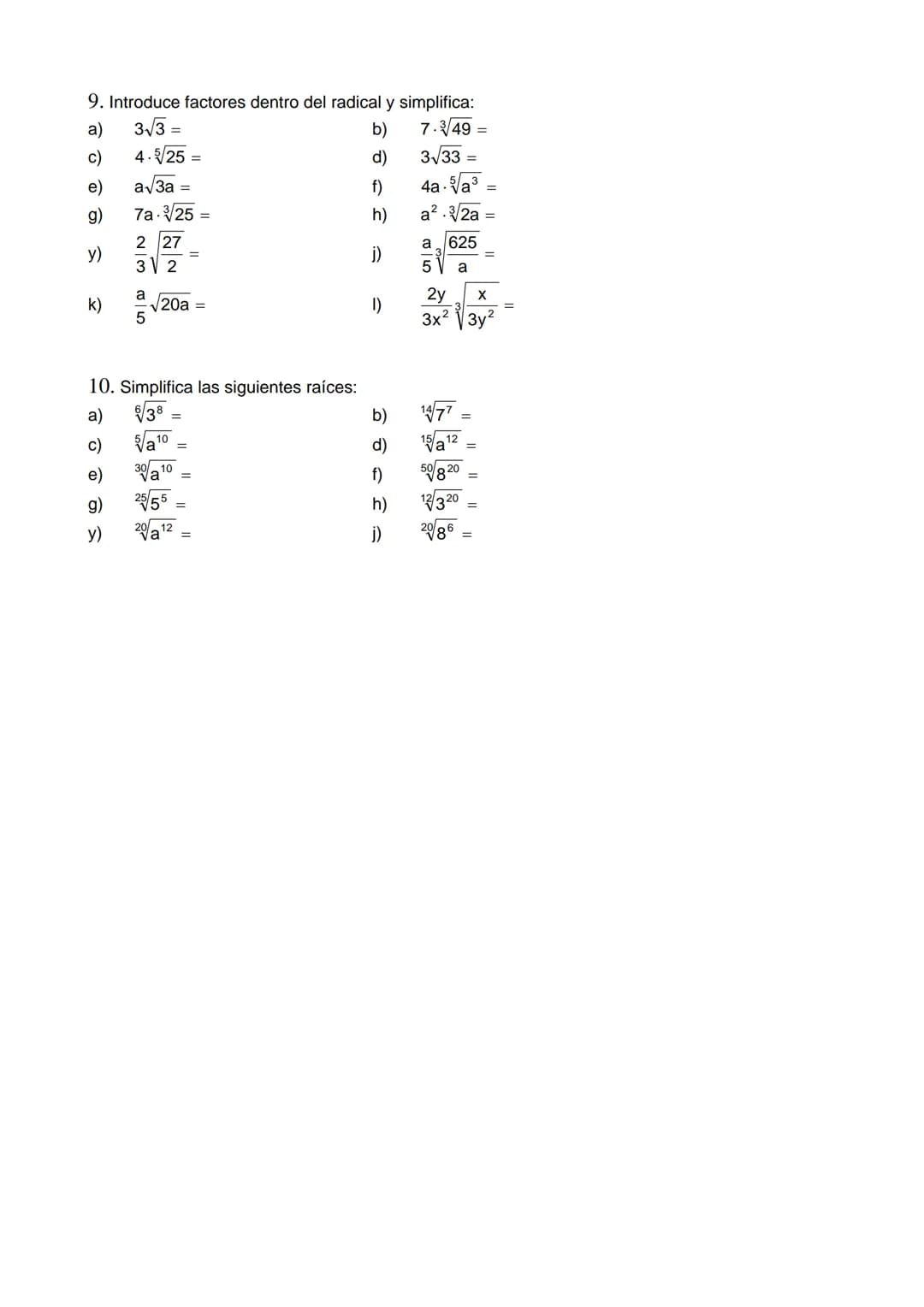 MATEMÁTICAS
TALLER DE RECUPERACION 1er PERIODO
GRADO 9no
Fecha de entrega a padres de familia: 9 de Abril 2025
Fecha de entrega del taller r
