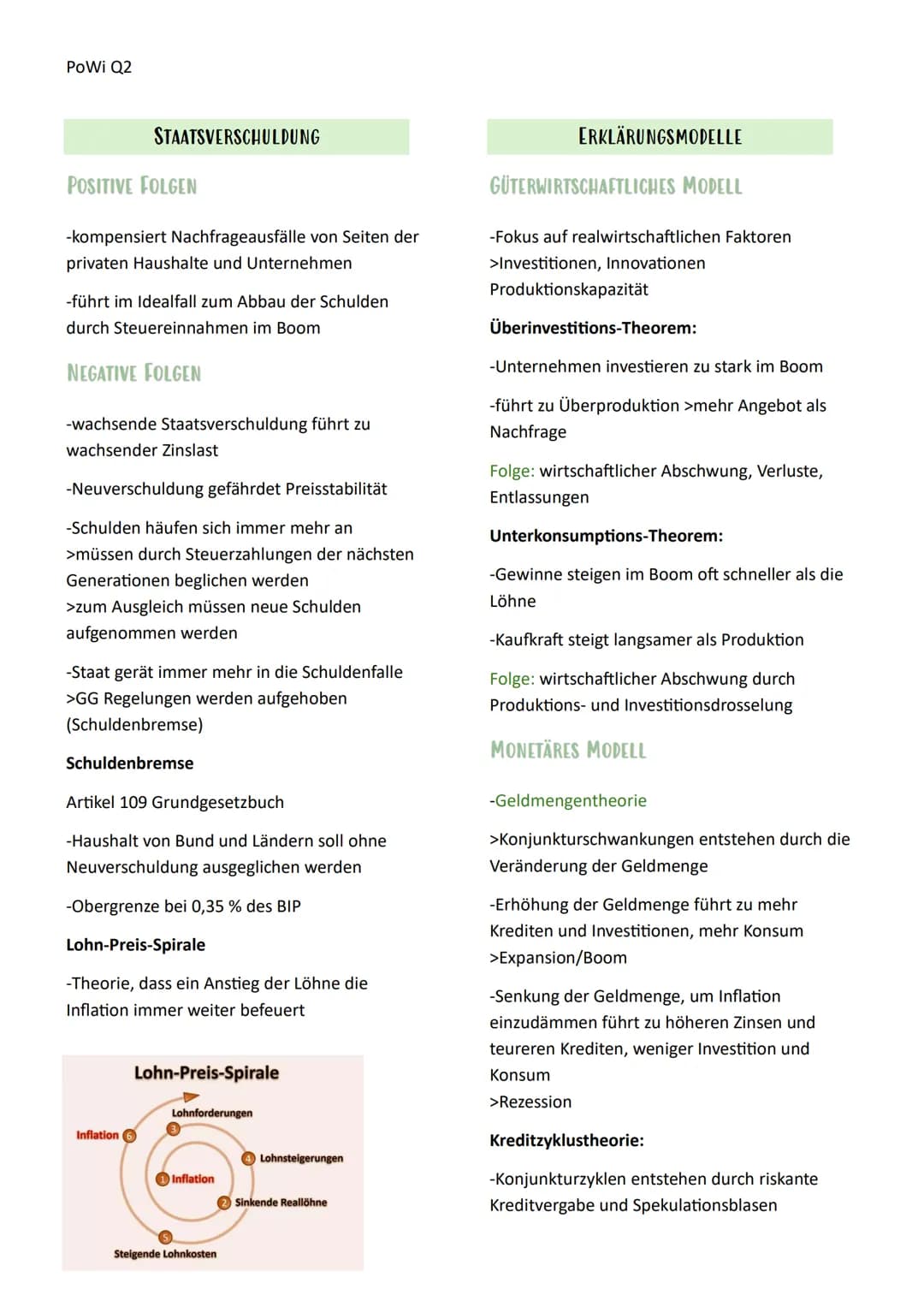 PoWi Q2
# Politik und Wirtschaft Lernzettel
Q2.1 Wirtschaftspolitik
Konjunkturanalyse/Politik
KONJUNKTURZYKLUS
Wirtschaftswachstum
Boom