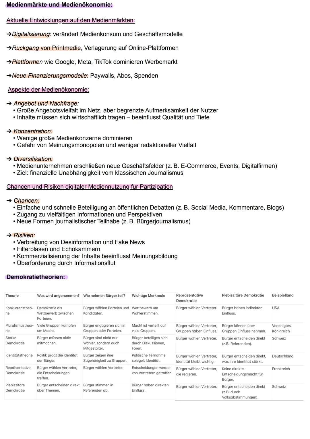 # Politik 2025
12.1 Politische Partizipation zwischen Anspruch und Wirklichkeit
Medien in der Demokratie:
Art und Weise politischer Vermi