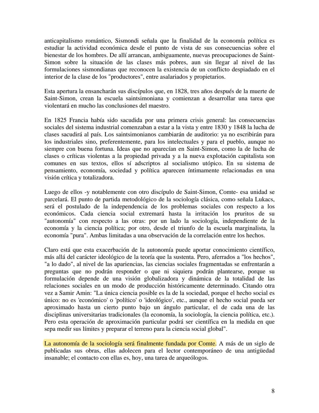 # Juan Carlos Portantiero, "La Sociología Clásica: Durkheim y Weber -
Estudio Preliminar"
## El orígen de la Sociología. Los Padres Fundado