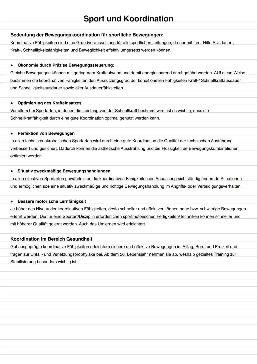# Sport und Koordination
Inhaltliche Schwerpunkte:
Begriffsbestimmung:
* Definition der Bewegungskoordination
* Bedeutung der Bewegun