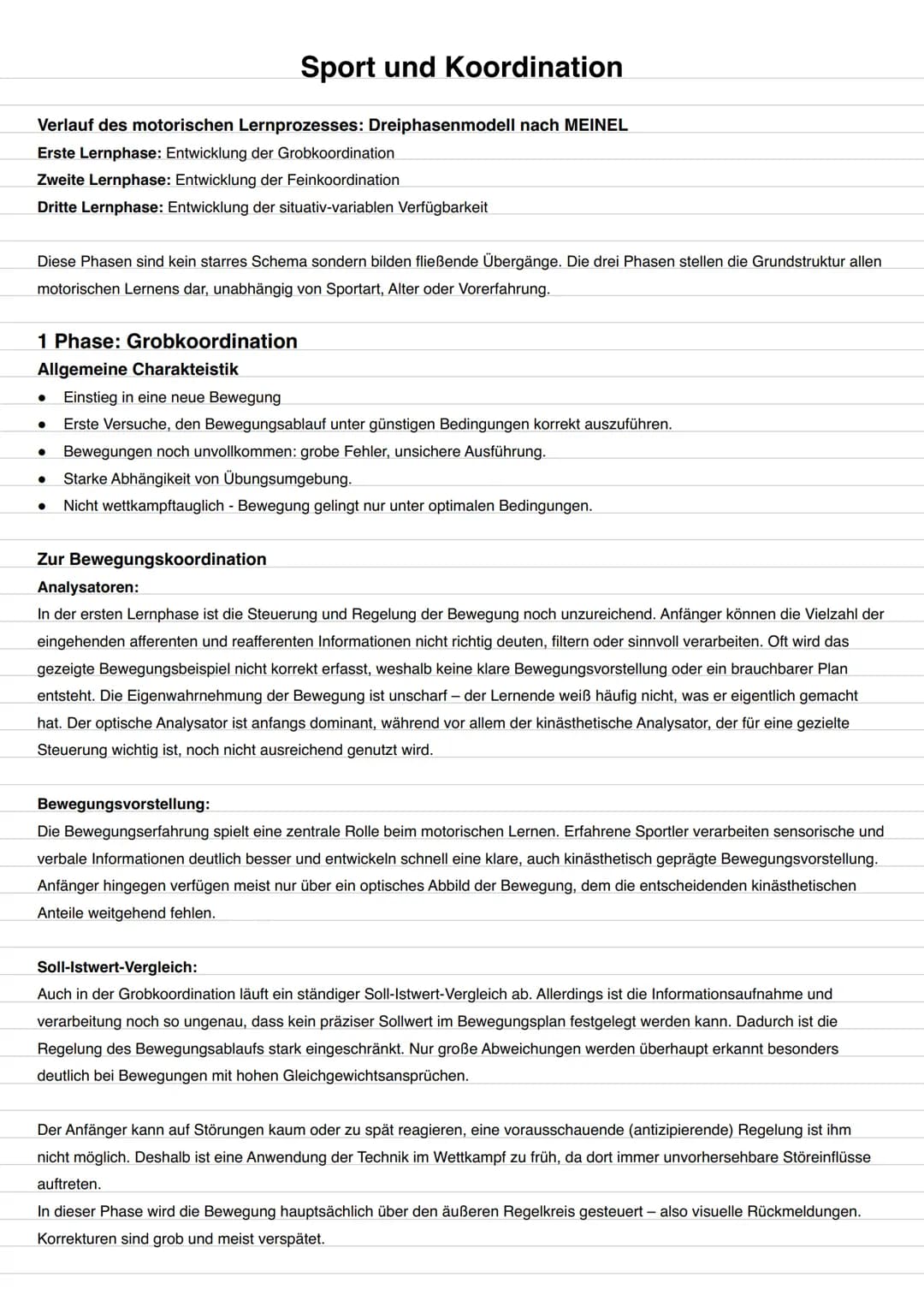 # Sport und Koordination
Inhaltliche Schwerpunkte:
Begriffsbestimmung:
* Definition der Bewegungskoordination
* Bedeutung der Bewegun