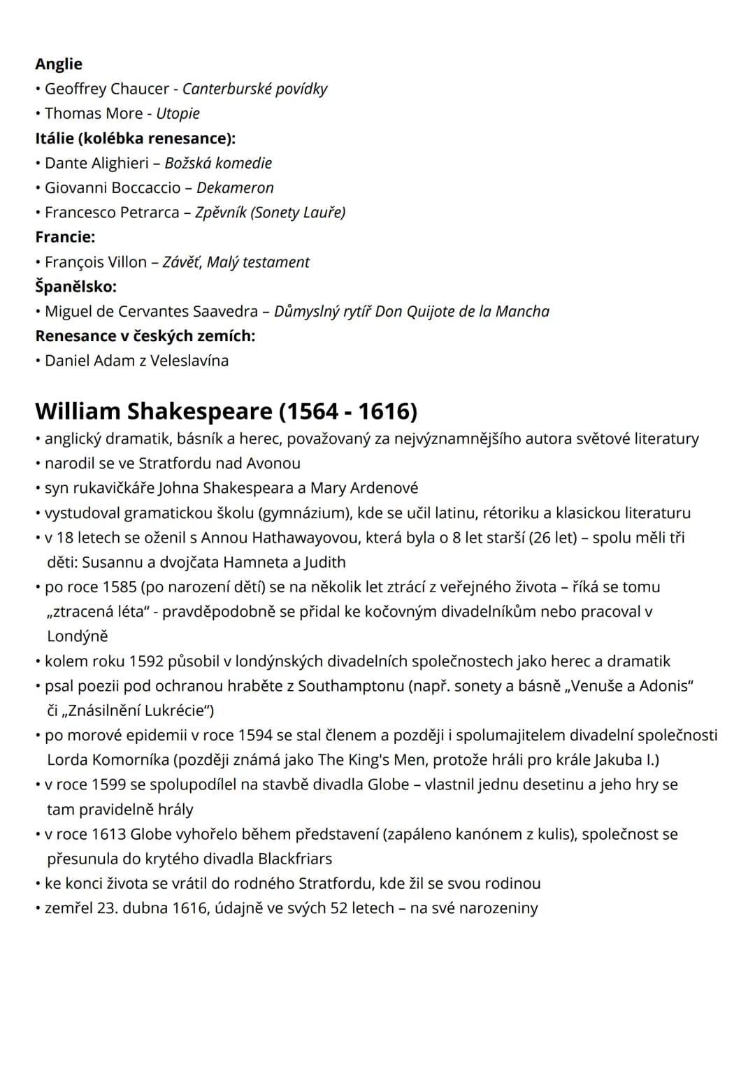 # Romeo a Julie
William Shakespeare
• 1. část:
→ téma, myšlenka, motivy:
* téma = nešťastná láska dvou mladých lidí pocházejících ze znep