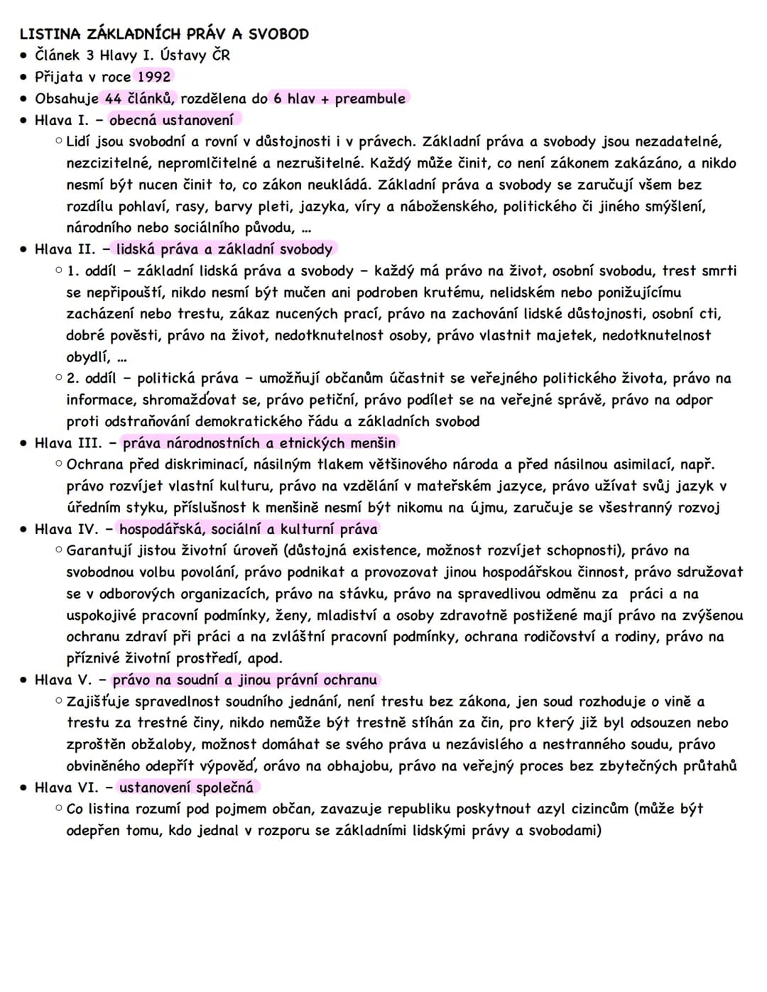 # ÚSTAVNÍ SYSTÉM
ÚSTAVA (KONSTITUCE)
= základní zákon státu, stojí na vrcholu právního řádu
• Pomocí ústavy se stát konstituuje, definují