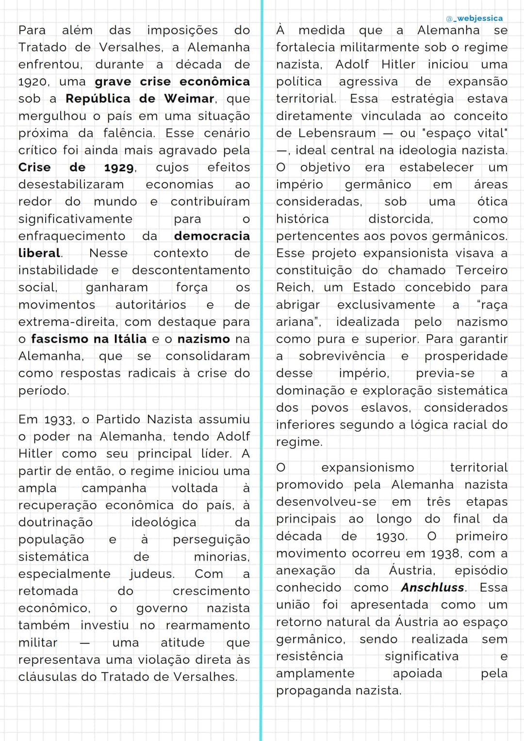# Segunda Guerra Mundial
@_webjessica
1 - Resumo sobre a Segunda
Guerra Mundial
A Segunda Guerra Mundial, ocorrida
entre os anos de 1939