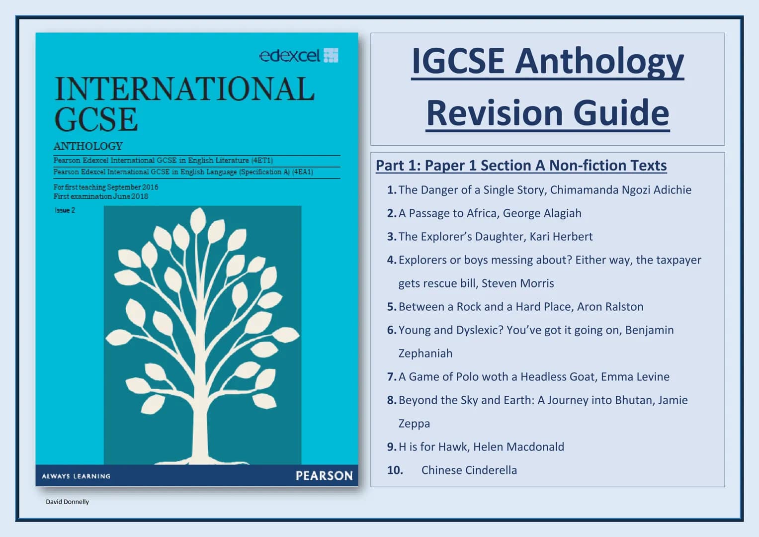 edexcel
INTERNATIONAL
GCSE
ANTHOLOGY
Pearson Edexcel International GCSE in English Literature (4ET1)
Pearson Edexcel International GCSE in
