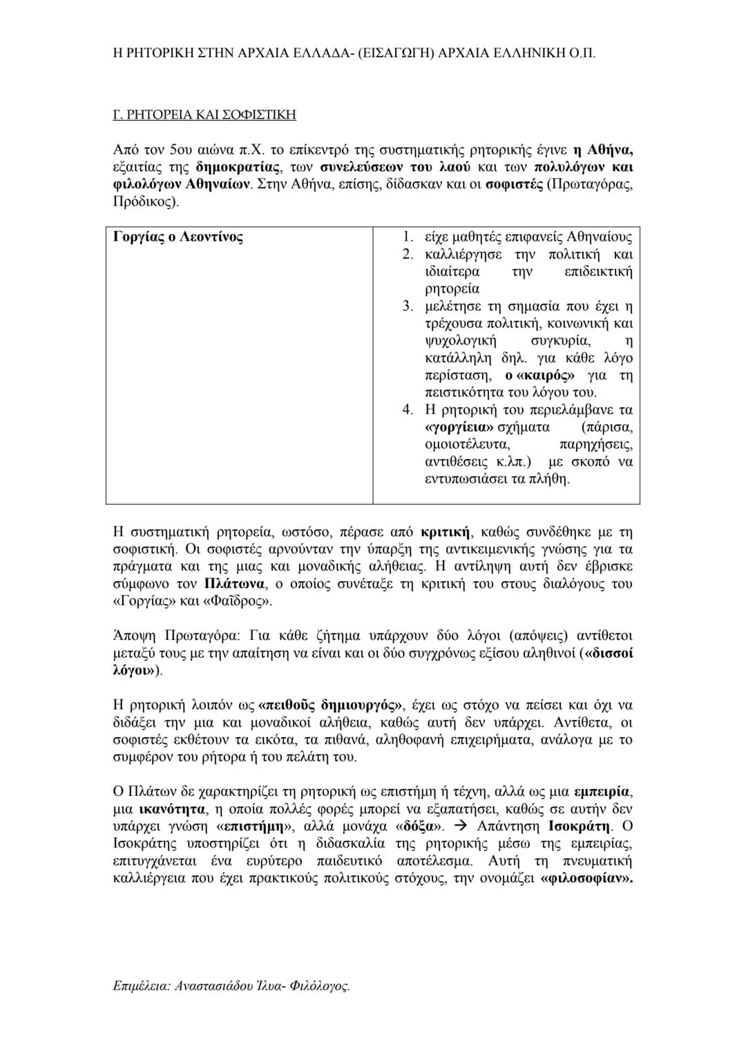 # Η ΡΗΤΟΡΙΚΗ ΣΤΗΝ ΑΡΧΑΙΑ ΕΛΛΑΔΑ- (ΕΙΣΑΓΩΓΗ) ΑΡΧΑΙΑ ΕΛΛΗΝΙΚΗ Ο.Π.
## Α. Η ΦΥΣΙΚΗ ΡΗΤΟΡΕΙΑ
Τι ονομάζουμε φυσική ευγλωττία;
Φυσικά εύγλωττοι