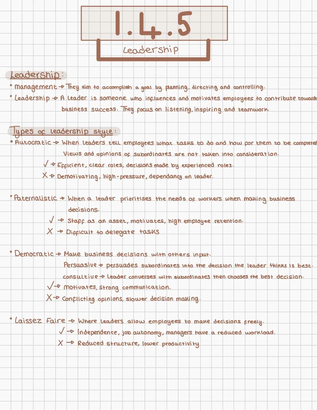 1.1.4
Business
A-Level 1.4.1
Managing People
Stage as an asset; staff as a cost:
•Staff are assets to businesses as they can improve produ