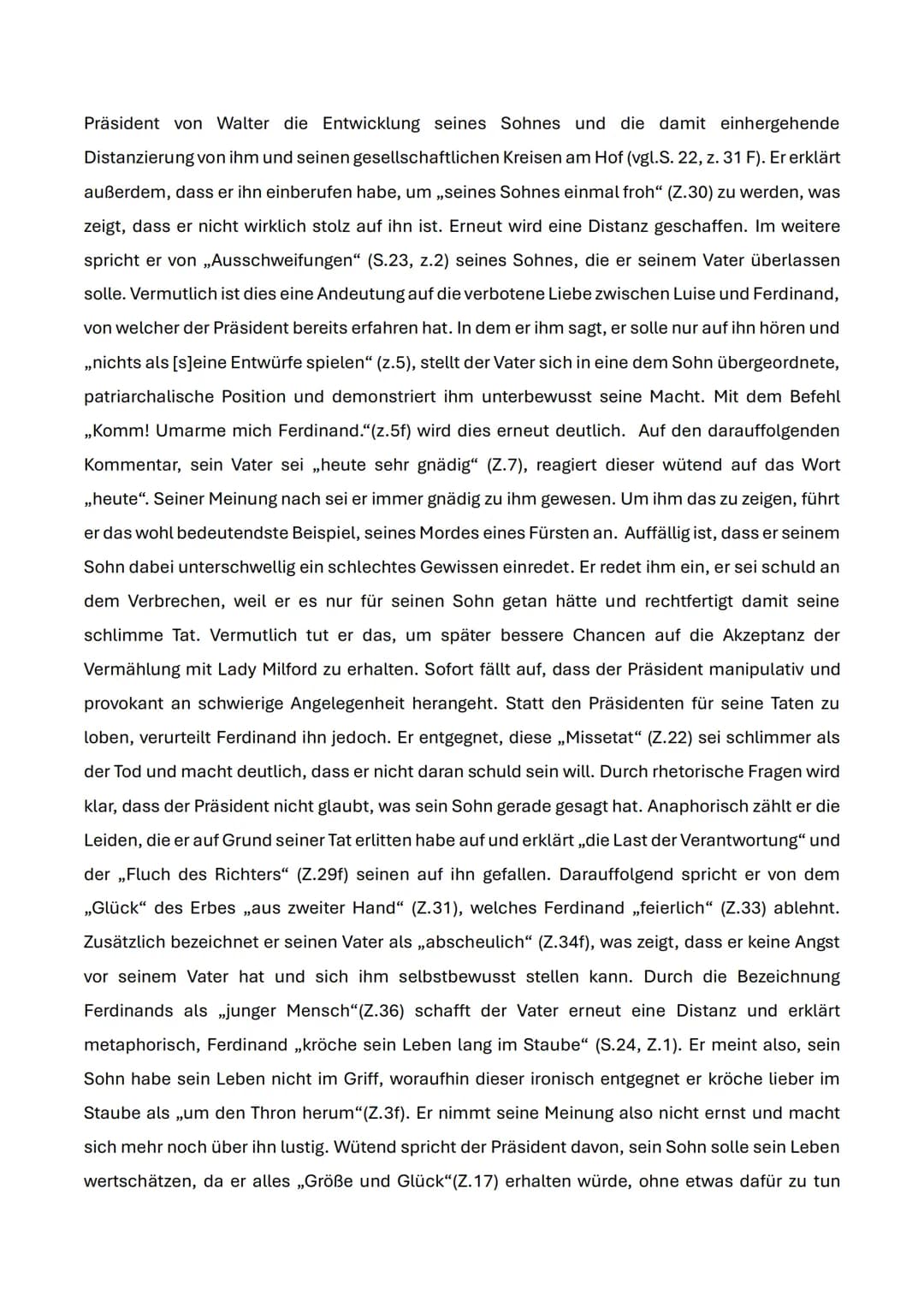 Präsident von Walter die Entwicklung seines Sohnes und die damit einhergehende
Distanzierung von ihm und seinen gesellschaftlichen Kreisen a