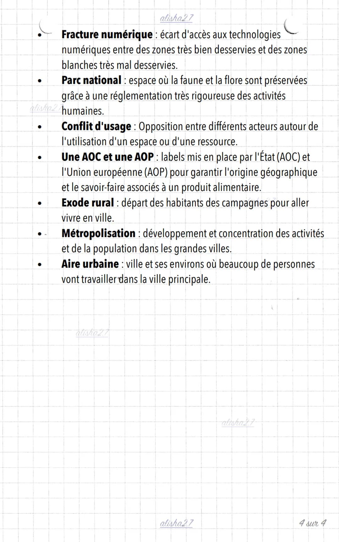 --- OCR Start ---
alisha 2.7
Géographie
Les espaces de faible densité en France
I. Définition et caractéristiques générales
Espace de faible