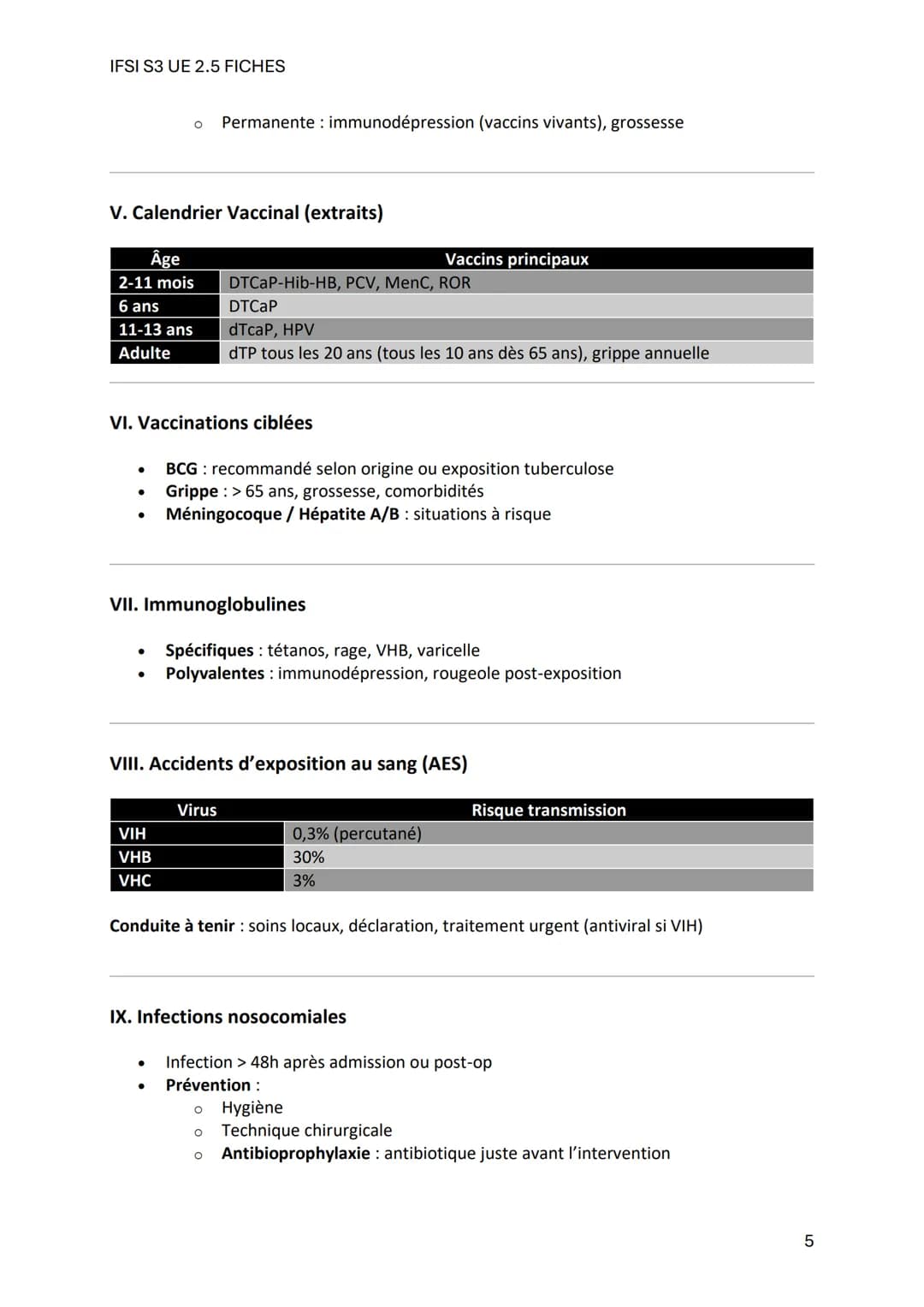 IFSI S3 UE 2.5 FICHES
Fiche de Révision - UE 2.5 S3: Maladies Infectieuses
1. Définitions clés
- Santé: Bien-être physique, mental et social