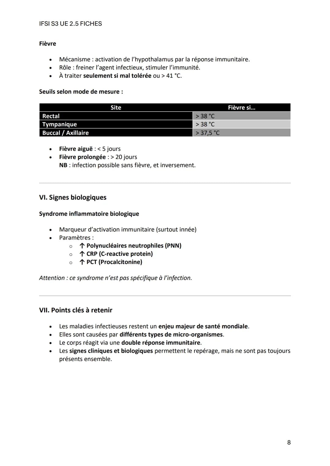 IFSI S3 UE 2.5 FICHES
Fiche de Révision - UE 2.5 S3: Maladies Infectieuses
1. Définitions clés
- Santé: Bien-être physique, mental et social