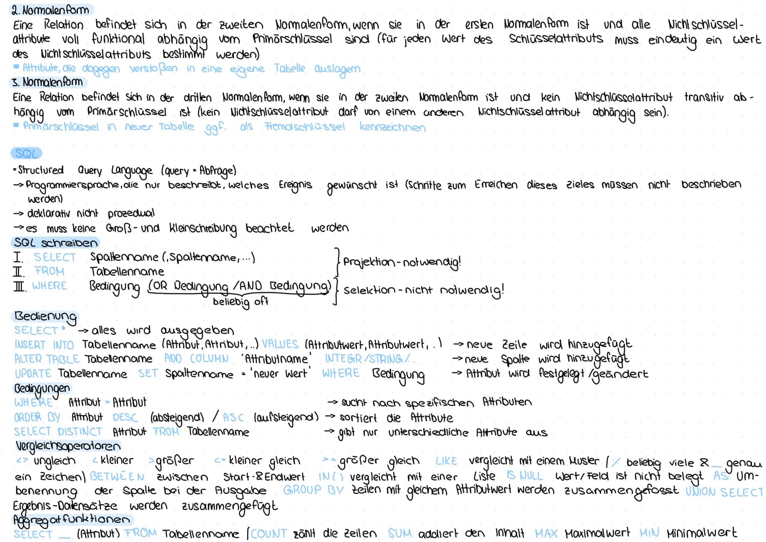 ## INFORMATIK --- OCR Start ---
Datenbanken
Entity - Relationship-Modell
-> modelliert die relevanten Zusammenhänge vor dem Aufstellen einer