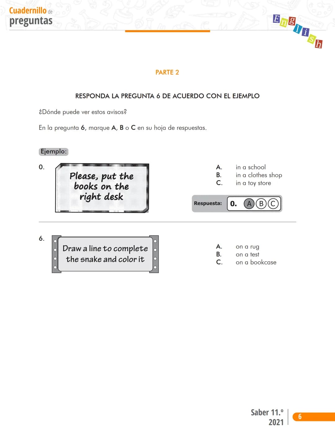 Pruebas Saber 11°
En
g
l
i
s
h
Prueba Inglés
Cuadernillo de preguntas
Saber 11.°
Icfes --- OCR Start ---
نسيسكا
نسيسكا
Presidente de la