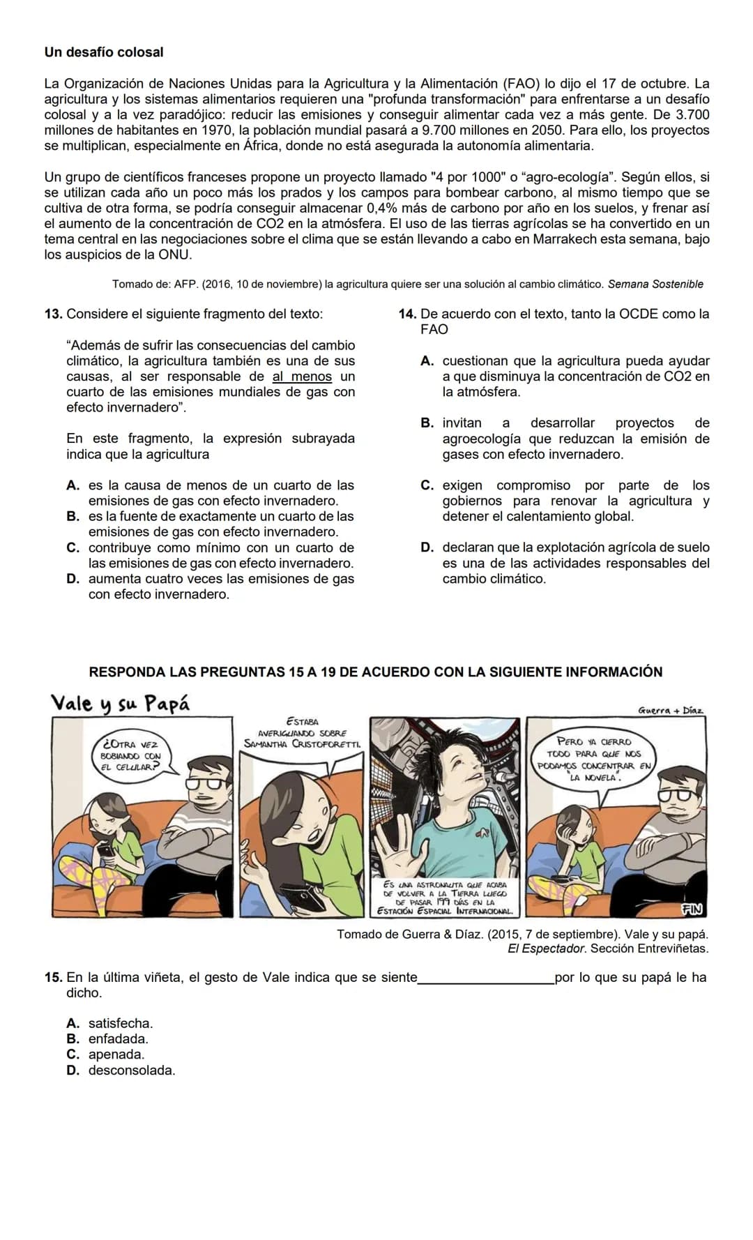 LECTURA CRÍTICA 2022-1
RESPONDA LAS PREGUNTAS 1 A 5 DE
ACUERDO CON LA SIGUIENTE INFORMACIÓN
MUERTOS DE HAMBRE
Me hacen falta muchas cosas pe