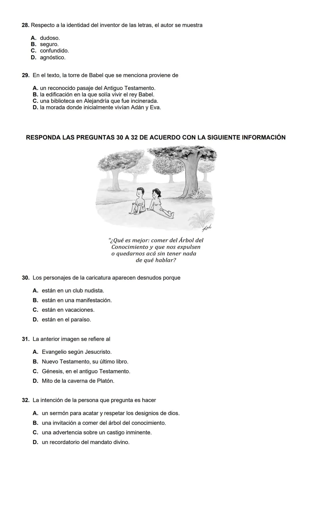 LECTURA CRÍTICA 2022-1
RESPONDA LAS PREGUNTAS 1 A 5 DE
ACUERDO CON LA SIGUIENTE INFORMACIÓN
MUERTOS DE HAMBRE
Me hacen falta muchas cosas pe