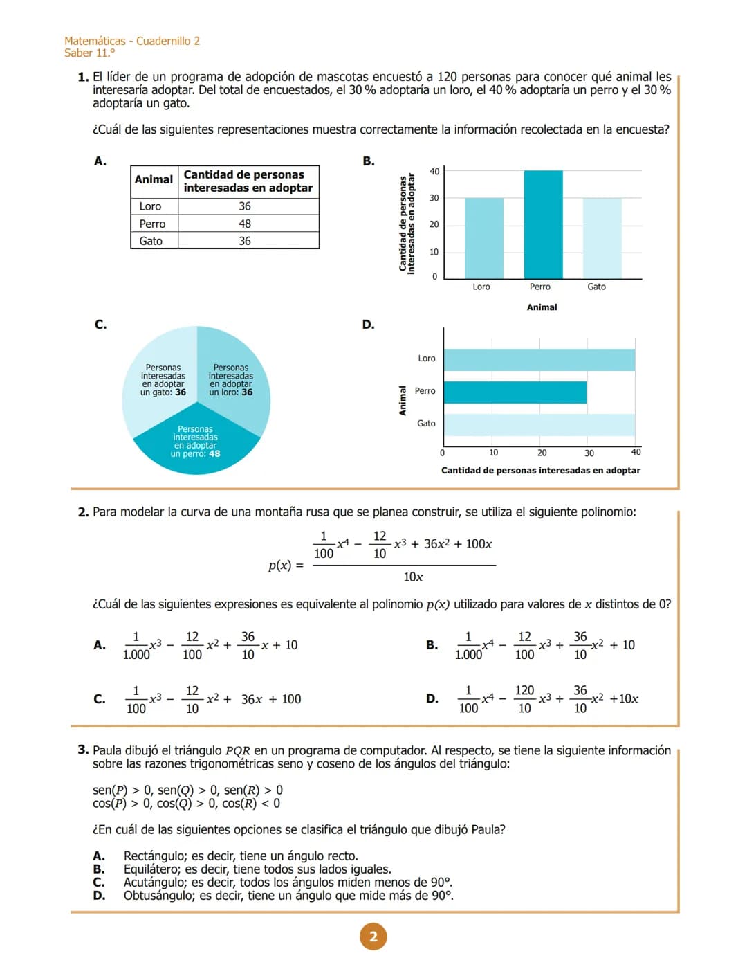 MINISTERIO DE EDUCACIÓN
NACIONAL
M112
Matemáticas
Cuadernillo 2 2023
G11.M.E
11.°
GRADO
07
¡Hola!
Queremos agradecer tu participación. Antes