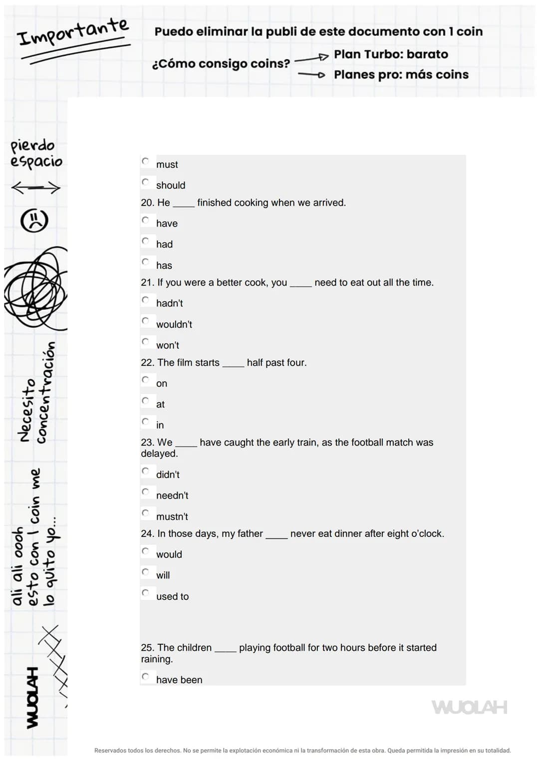 WUOLAH
APTIS GRAMMAR AND VOCABULARY 1 (...
daviddp1994
Inglés B2
1° Idiomas
Comunidades para la Vida
antes
Descarga sin publi
con 1 coin
W