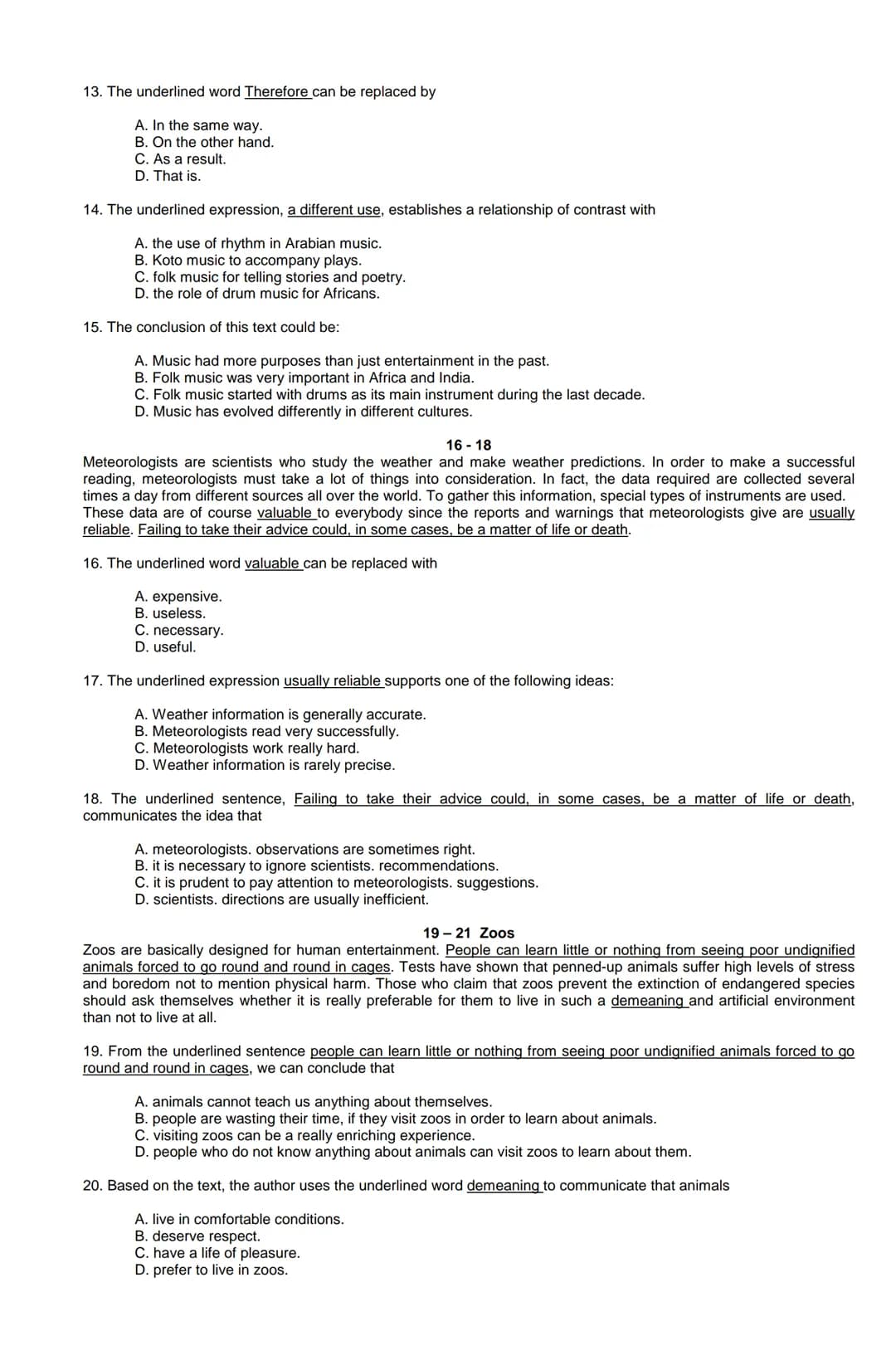Examen de Estado
Banco de preguntas de ingles
La prueba de ingles se encuentra organizada en los siguientes grupos de preguntas:
• Construc