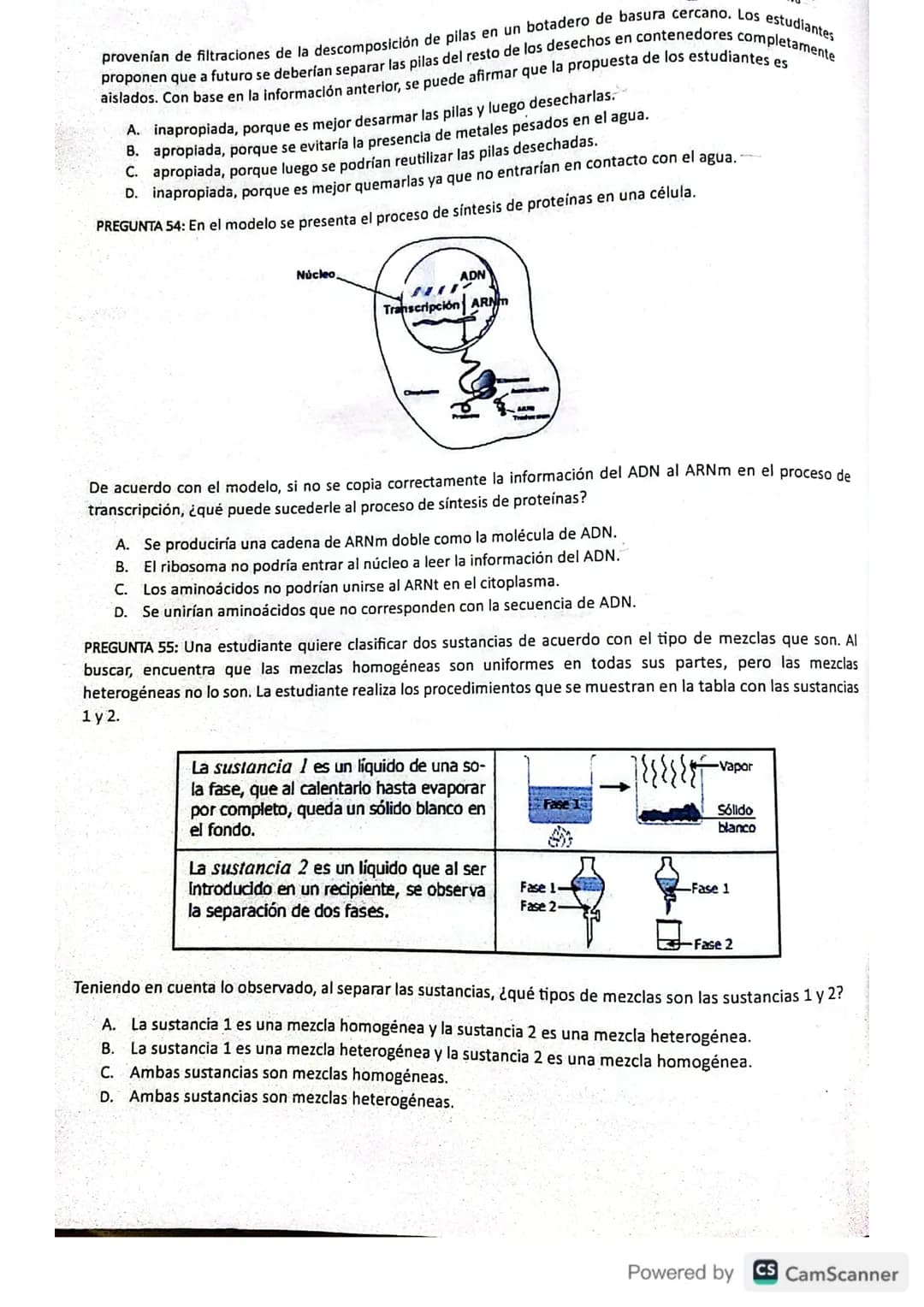 PREGUNTA 47: A continuación, se muestra un modelo que simboliza la distribución
de las moléculas de agua en estado líquido, en un recipiente