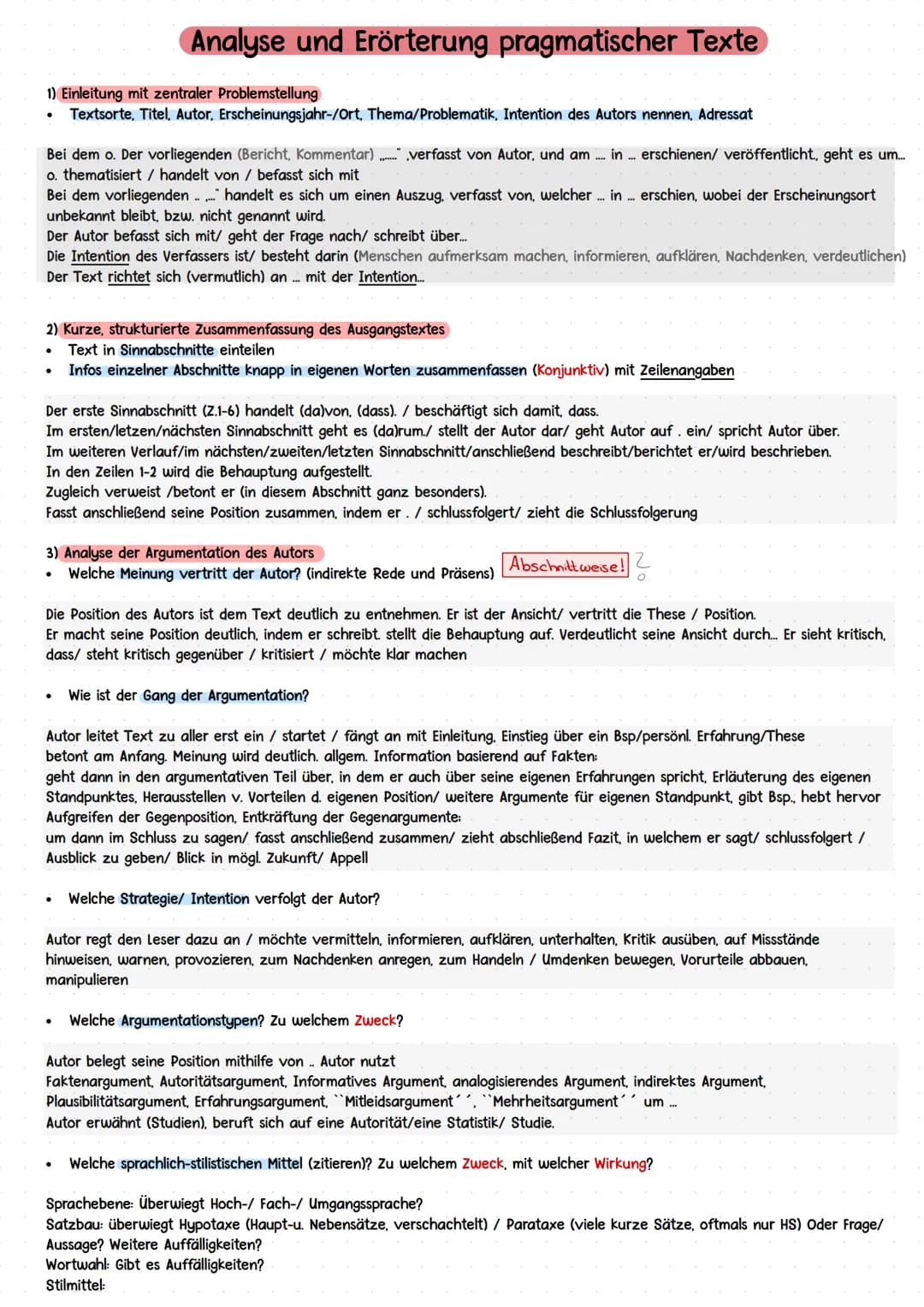 # Analyse und Erörterung pragmatischer Texte
Deutsch Leistungskurs Abitur 2025 # Analyse und Erörterung pragmatischer Texte
1) Einleitung
