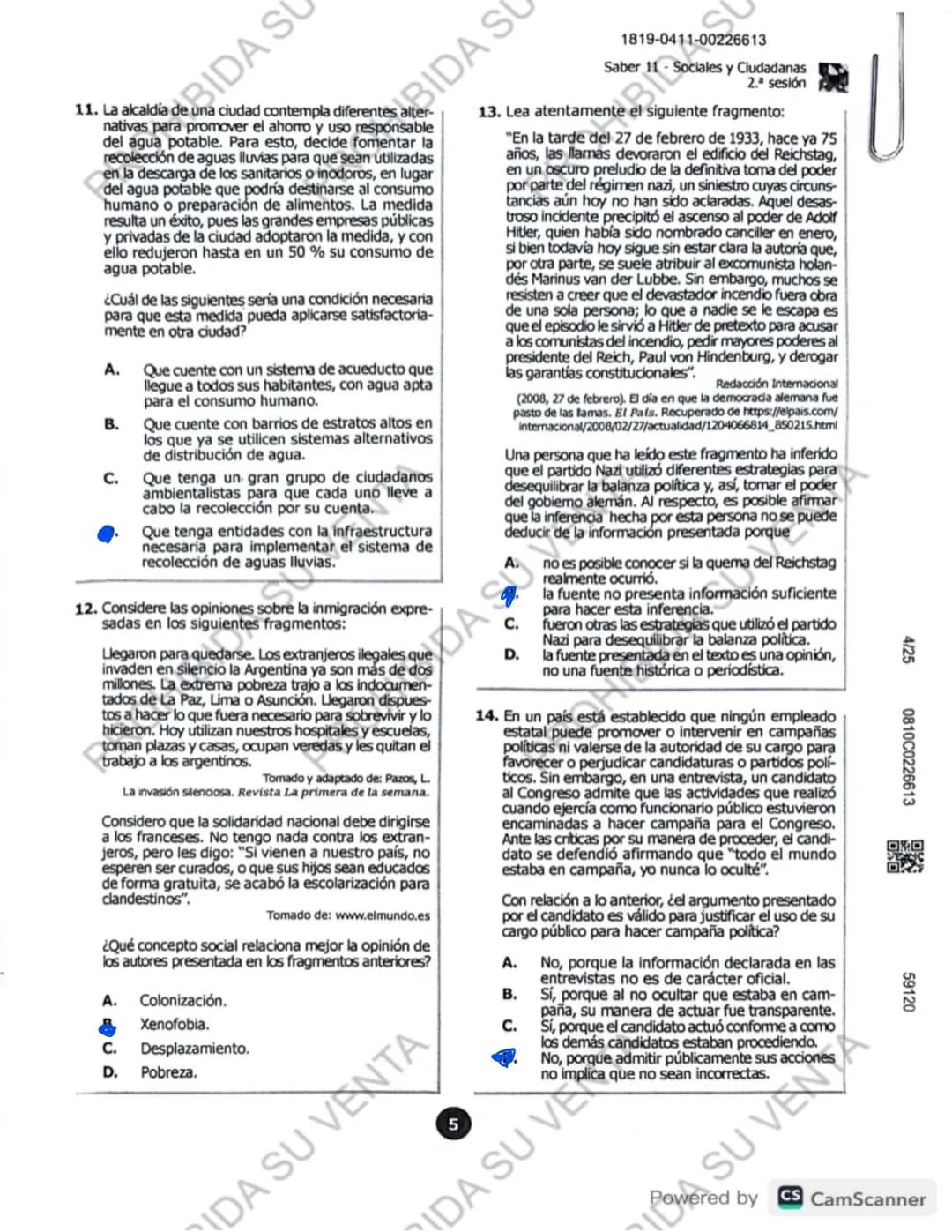 !
DISCLAIMER:
USO RESPONSABLE DE LAS PRUEBAS DEL ICFES
No utilices las pruebas anteriores para memorizar
preguntas. EI ICFES repite solo un