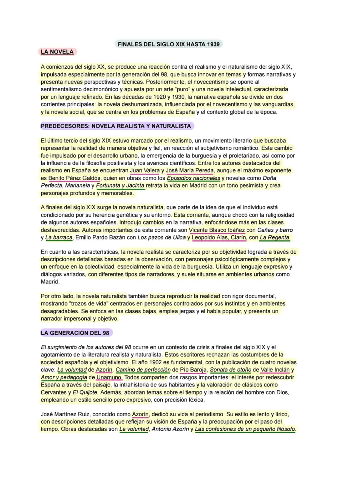 ## LA NOVELA
FINALES DEL SIGLO XIX HASTA 1939
A comienzos del siglo XX, se produce una reacción contra el realismo y el naturalismo del sigl