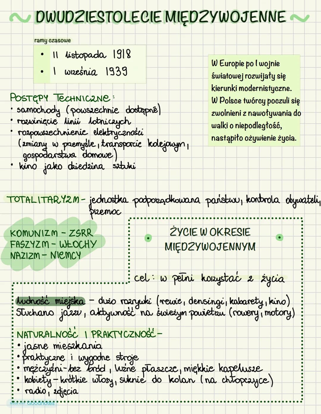 # DWUDZIESTOLECIE MIĘDZYWOJENNE ~
ram
y czasowe
* 11 listopada 1918
* 1 września 1939
POSTĘPY TECHNICZNE:
* samochody (powszechnie dostę