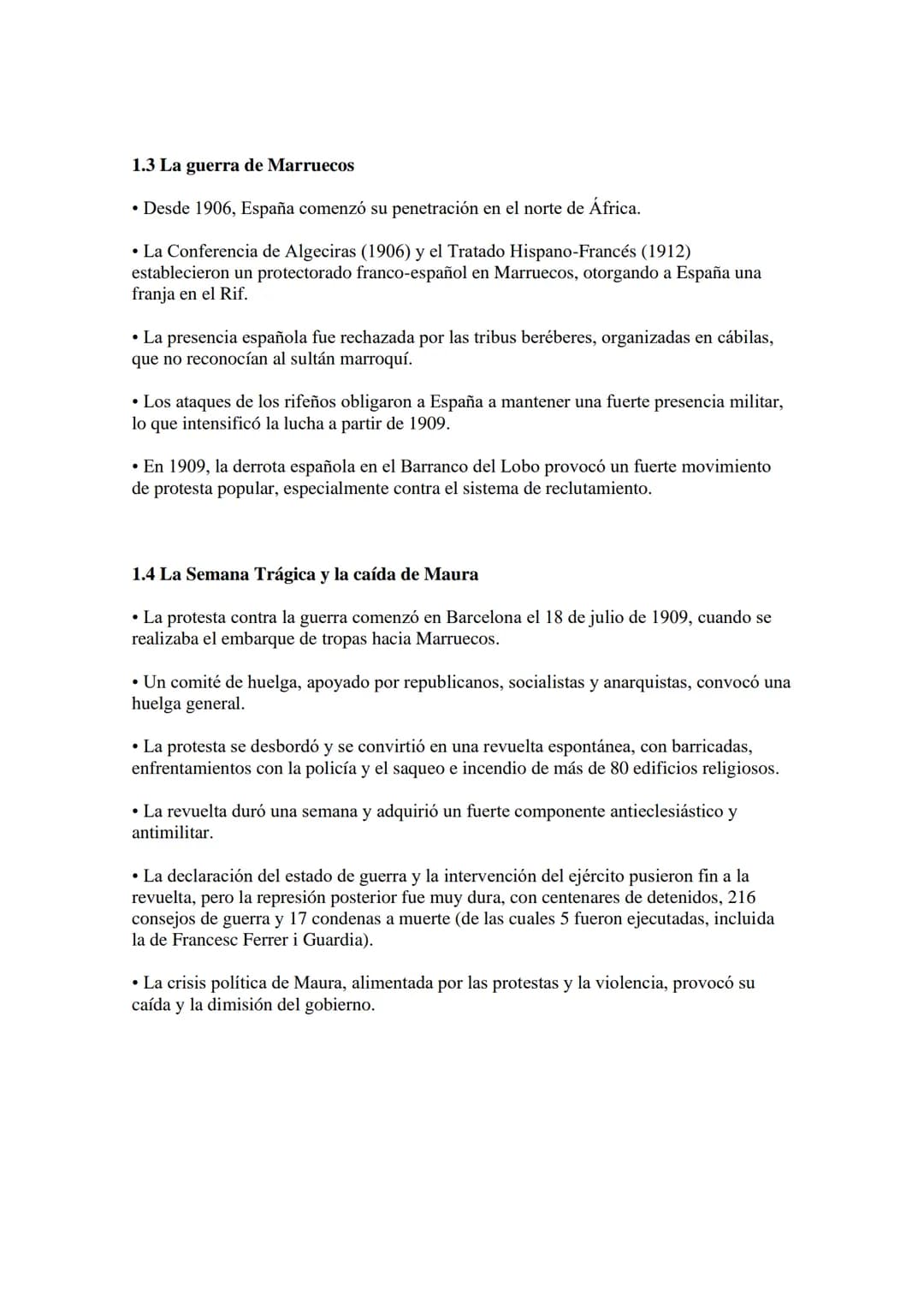TEMA 8. LAS RESISTENCIAS A LA DEMOCRATIZACIÓN
POLÍTICA Y SOCIAL (1902-1931)
1. El reformismo conservador y la Semana Trágica
1.1 El relevo g