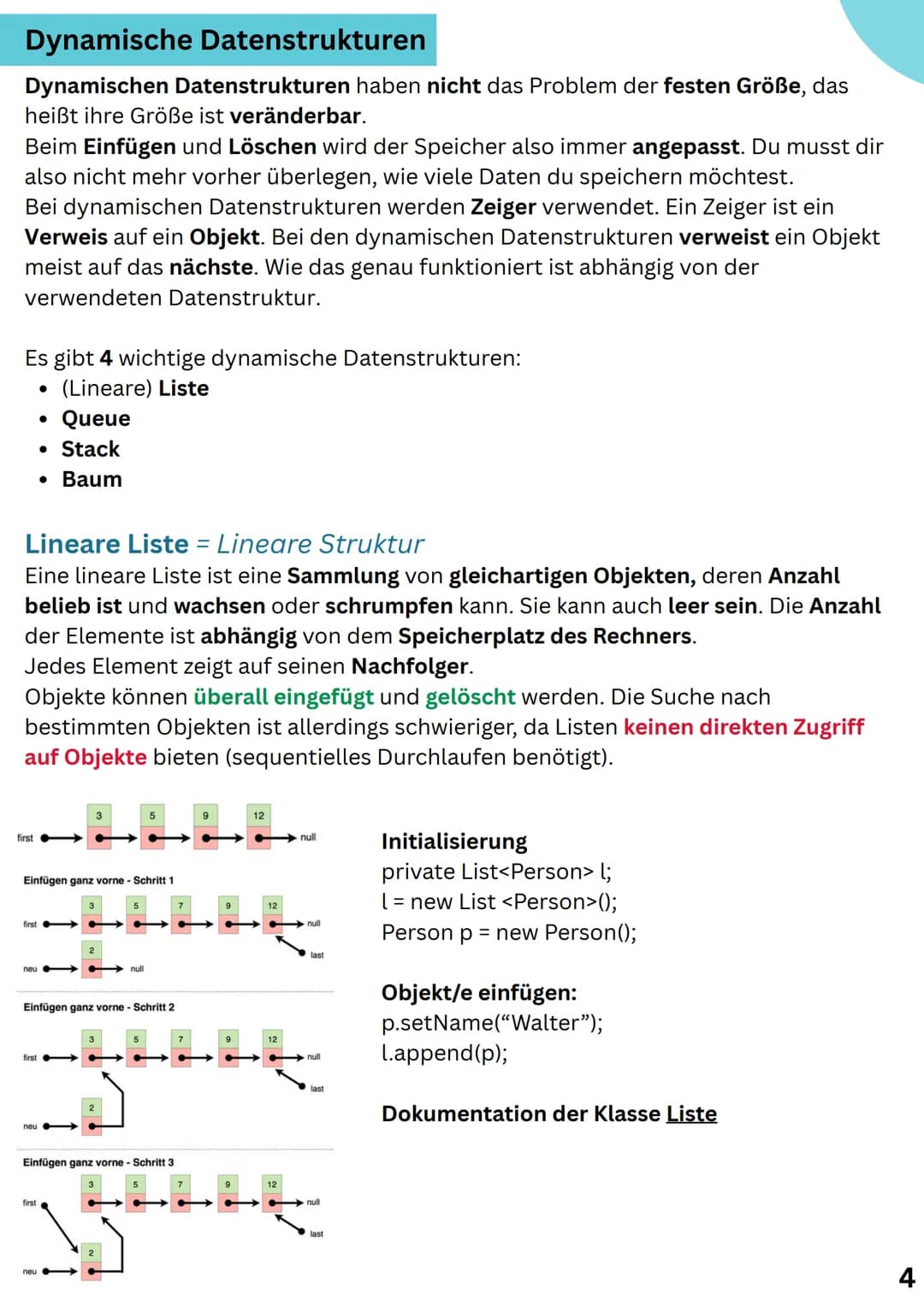 GK Abitur 2025, NRW
# INFORMATIK
## ÜBERSICHT # Inhalts-verzeichnis
**01** Daten und ihre Strukturierung
Array, lineare Liste, Stack, Queu