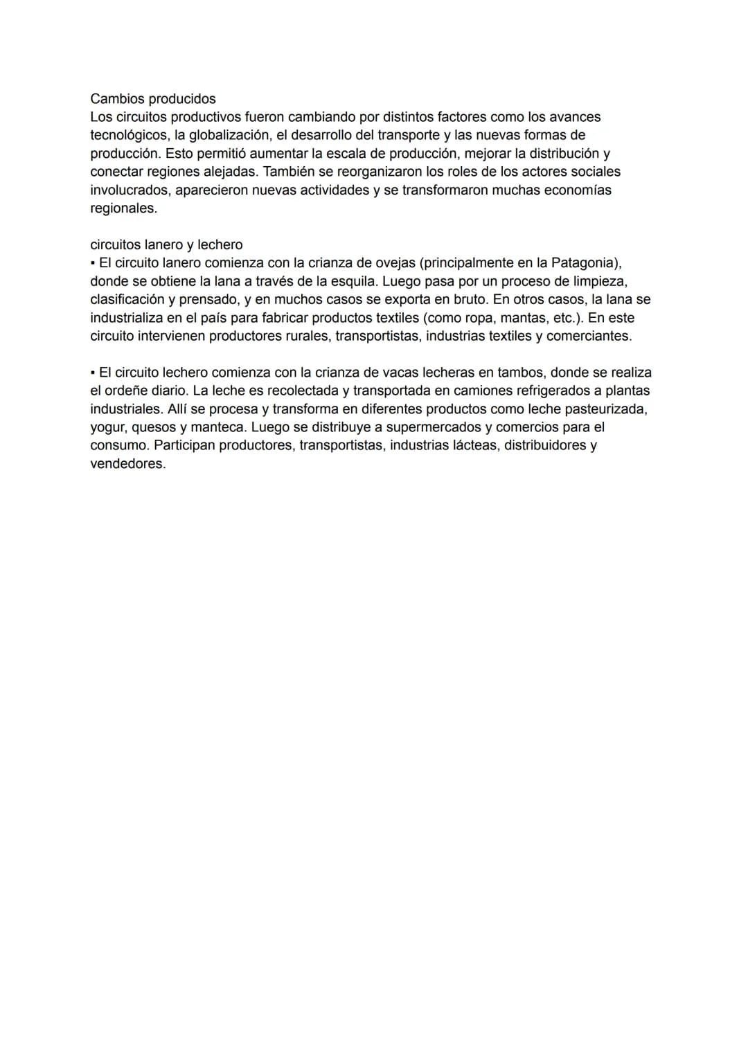 ¿Qué son los circuitos productivos?
Geografía
Un circuito productivo es el conjunto de actividades encadenadas que permiten transformar
mate