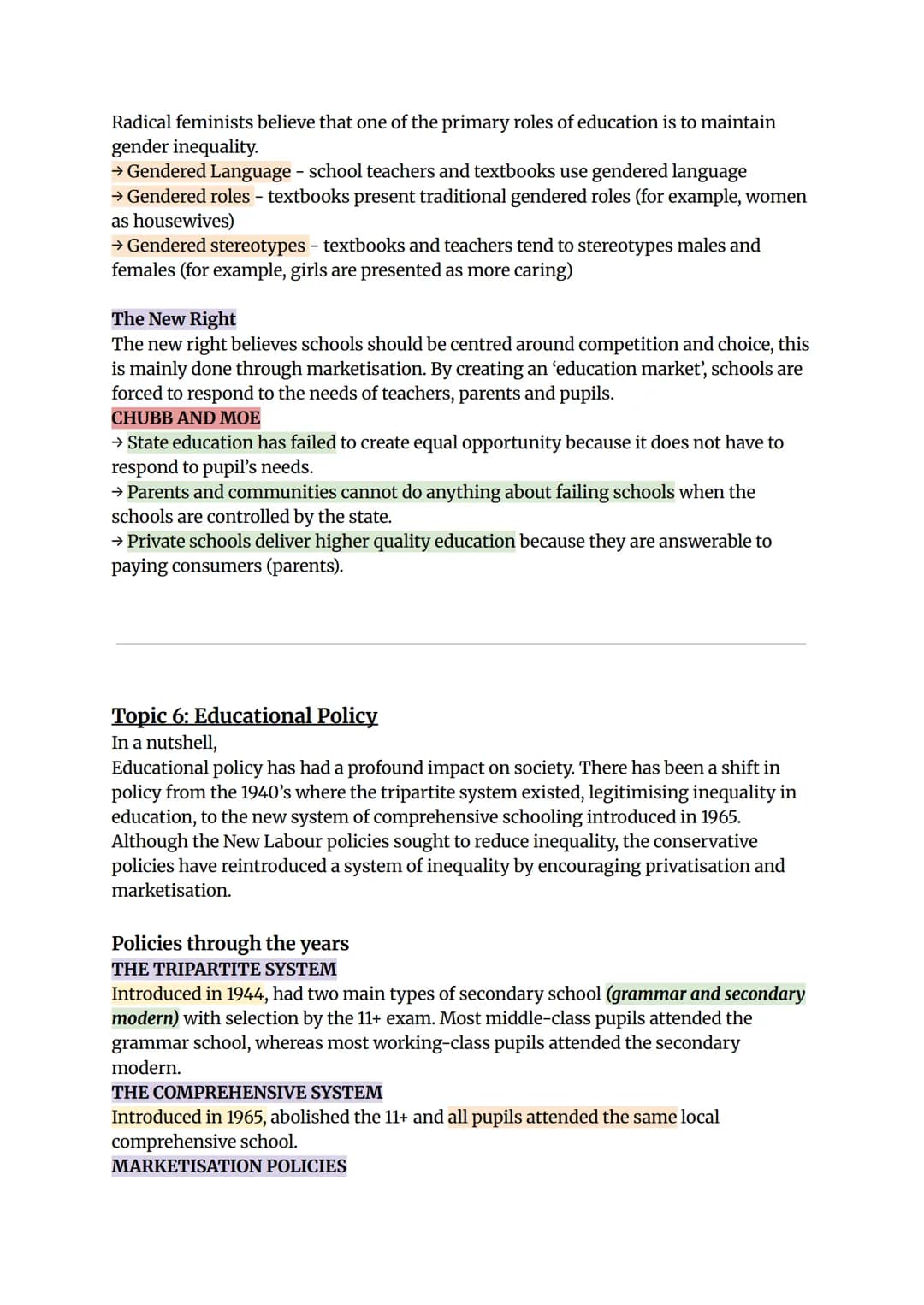 Topic 1: Class (external)
In a nutshell,
Sociology Education
Some sociologists believe that working class underachievement is due to factors