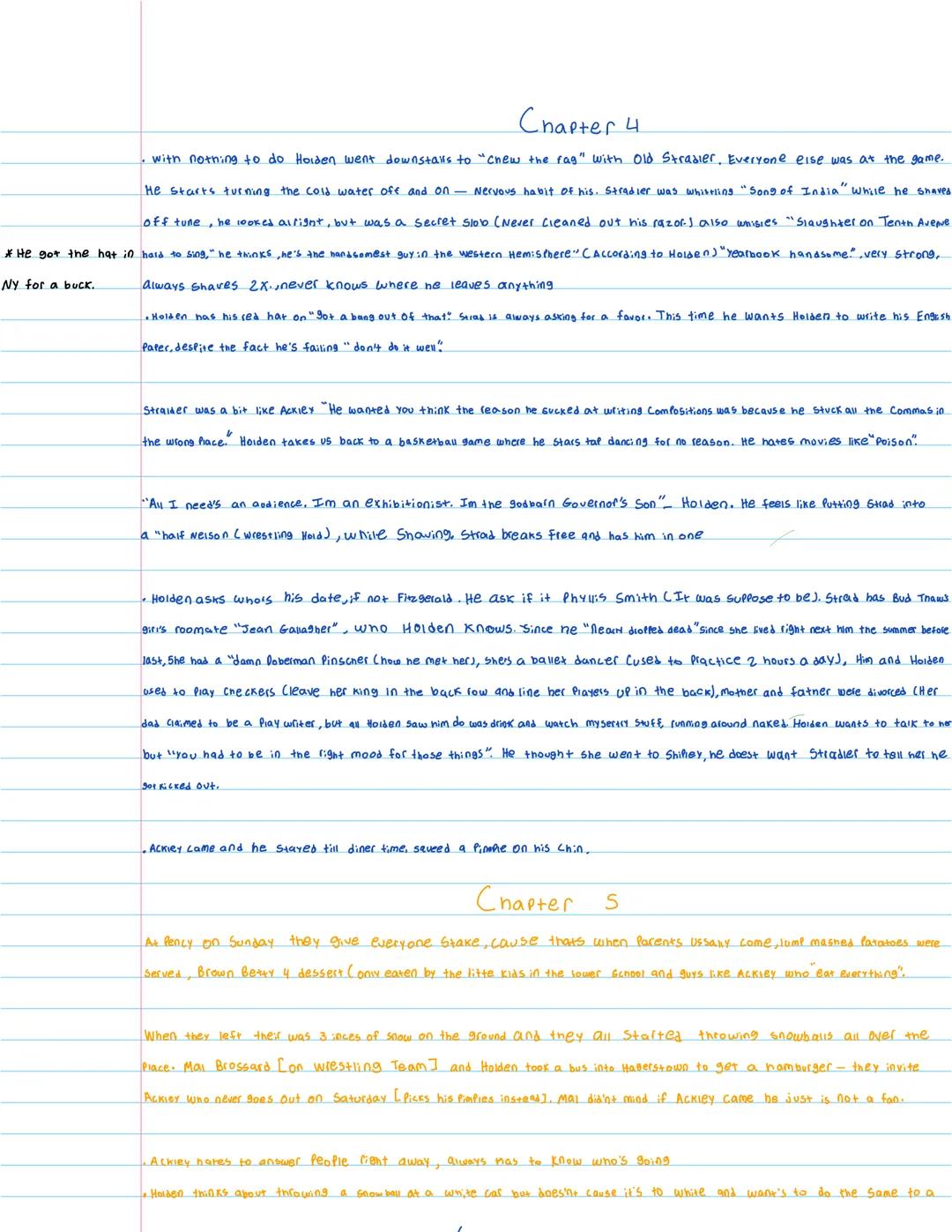 !! 2 weeks
Chapter 1
The nararator claims to have a "lousy chilenoad" where his farents were always busy before they had him.
Holden = Narra