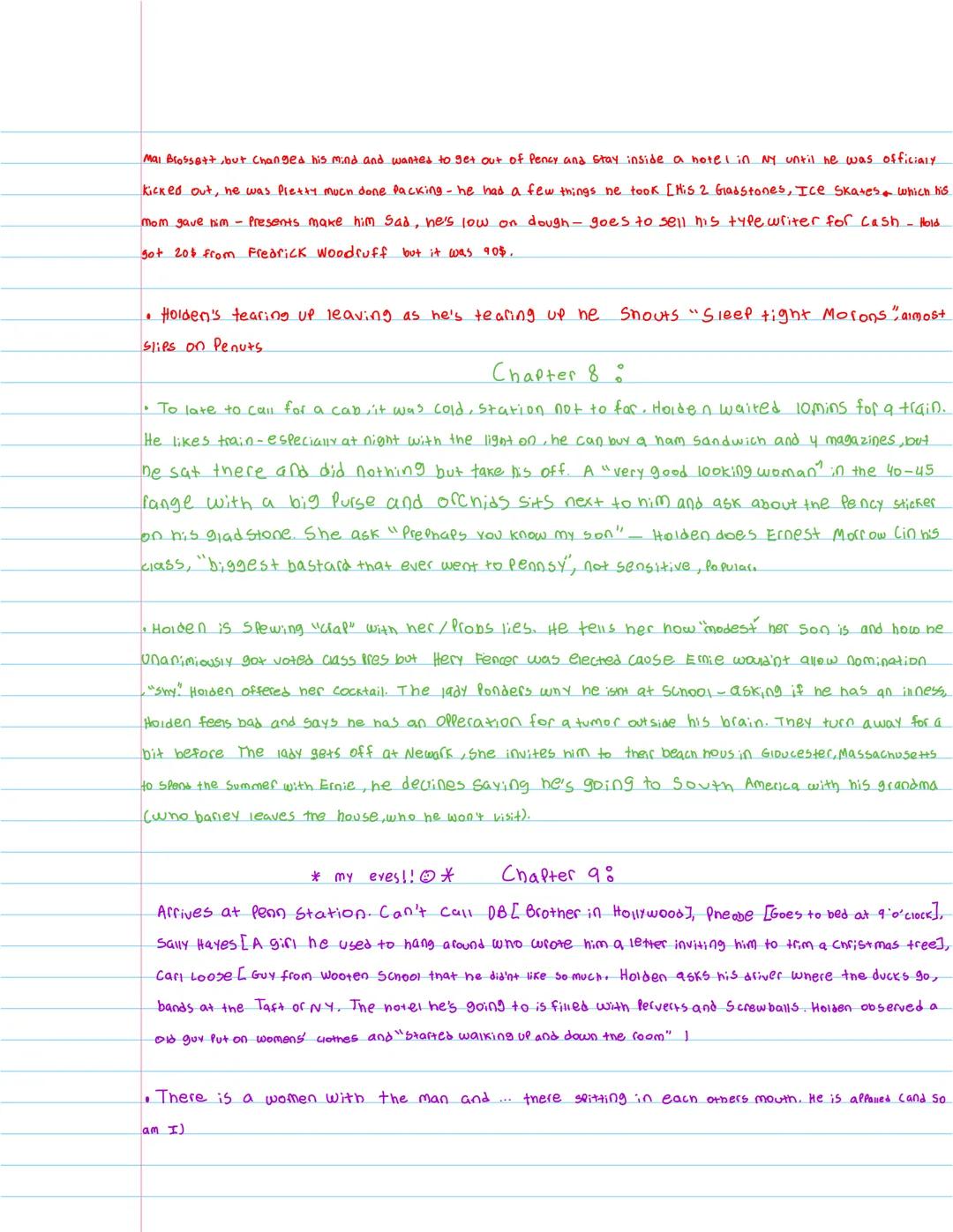 !! 2 weeks
Chapter 1
The nararator claims to have a "lousy chilenoad" where his farents were always busy before they had him.
Holden = Narra