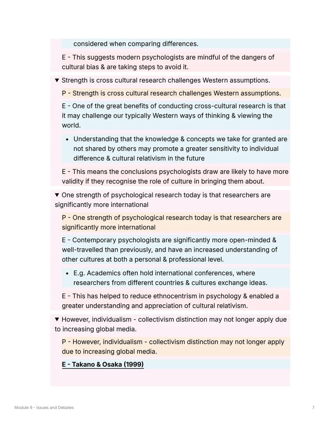 Module 9 - Issues and Debates
Gender Bias
▼ What is meant by Universality?
• Research should try to maintain an unbiased, factual & value-fr