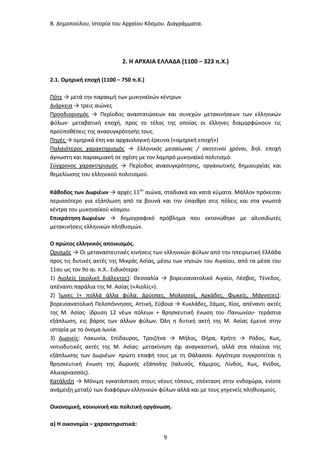 Β. Δημοπούλου, Ιστορία του Αρχαίου Κόσμου. Διαγράμματα.
ΙΣΤΟΡΙΑ ΤΟΥ ΑΡΧΑΙΟΥ ΚΟΣΜΟΥ
Από τους προϊστορικούς πολιτισμούς της Ανατολής
éως την ε