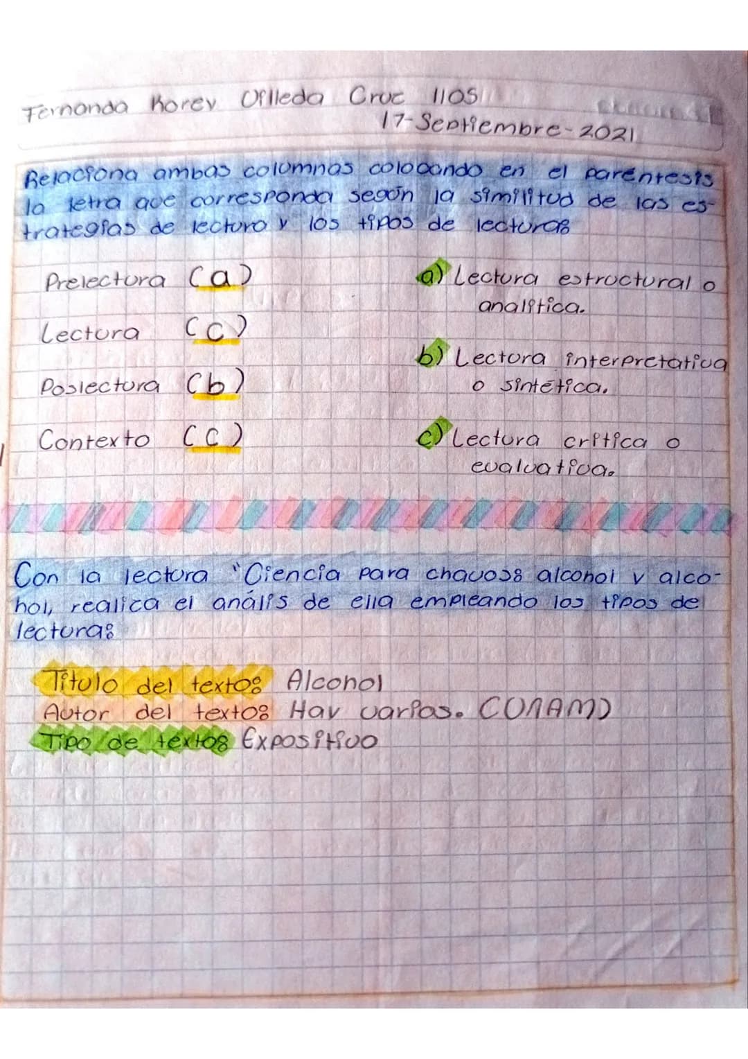 Fernanda Korey Villeda Croa Most
1802 Asal 16-Septiembre-2021
Proceso de
Lectova
Lo lectura es el acto de descodificar lo escrito.
Estrategi
