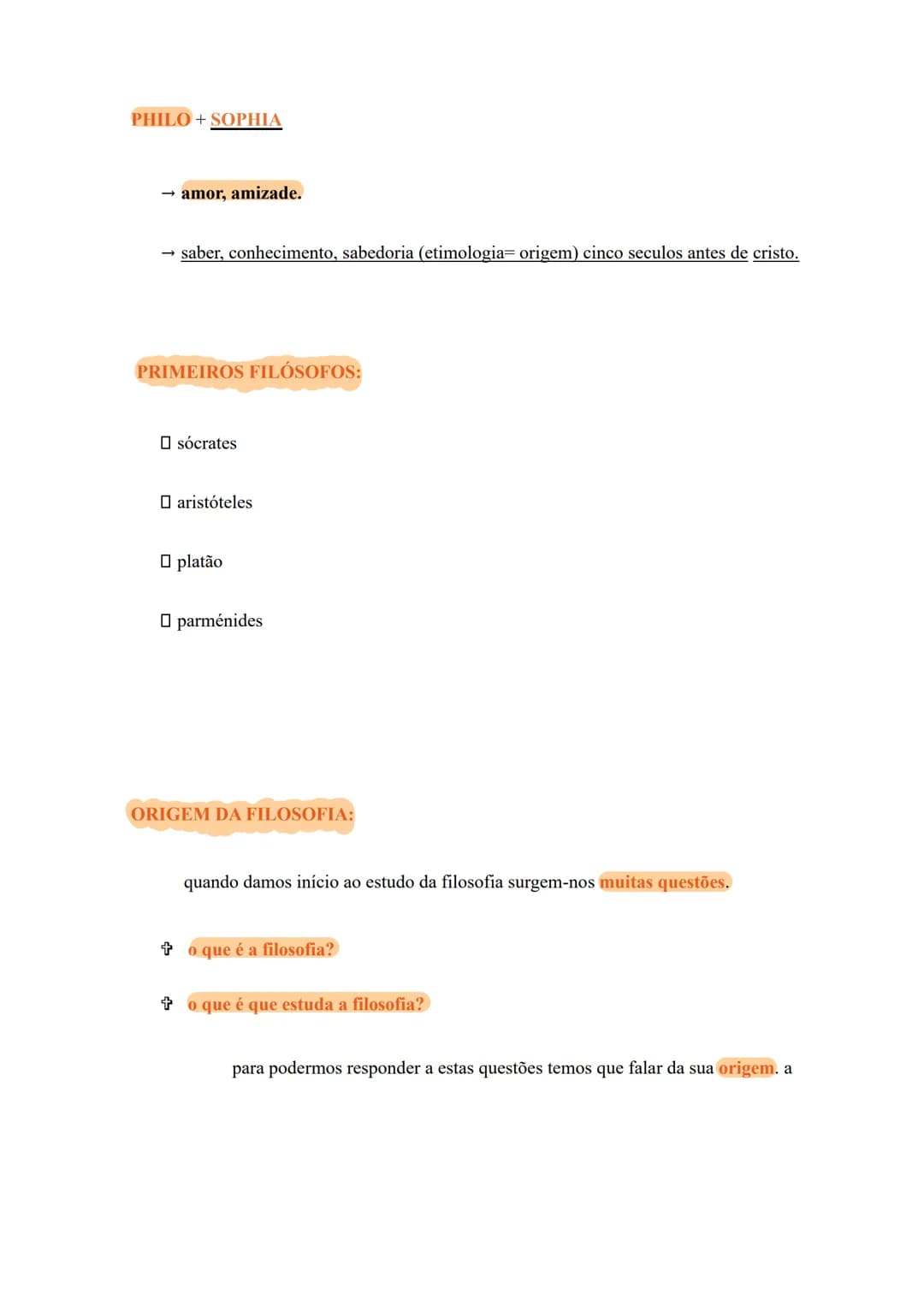 # Filosofia
10º e 11º ano # PHILO + SOPHIA
→ amor, amizade.
→ saber, conhecimento, sabedoria (etimologia= origem) cinco séculos antes de