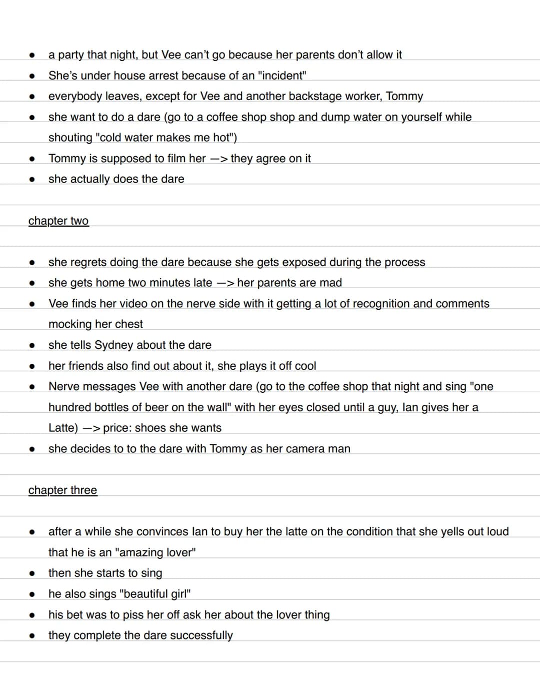 Nerve - Jeanne Ryan (detailed summery)
prologue
- Abigail is followed by Watchers
- she leaves her house -> seeks freedom
- drives away with