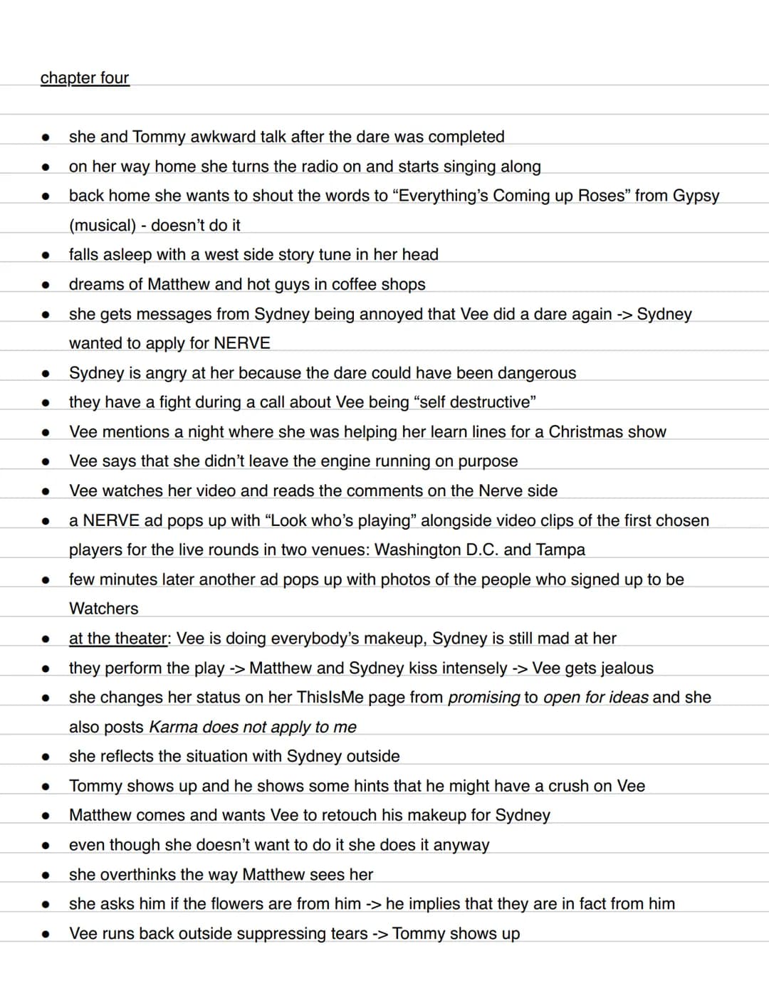 Nerve - Jeanne Ryan (detailed summery)
prologue
- Abigail is followed by Watchers
- she leaves her house -> seeks freedom
- drives away with