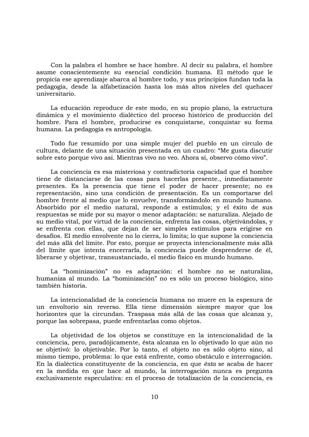 # PEDAGOGÍA DEL OPRIMIDO
Paulo Freire
1 INDICE
APRENDER A DECIR SU PALABRA. EL MÉTODO DE ALFABETIZACIÓN DEL
PROFESOR PAULO FREIRE, por ER